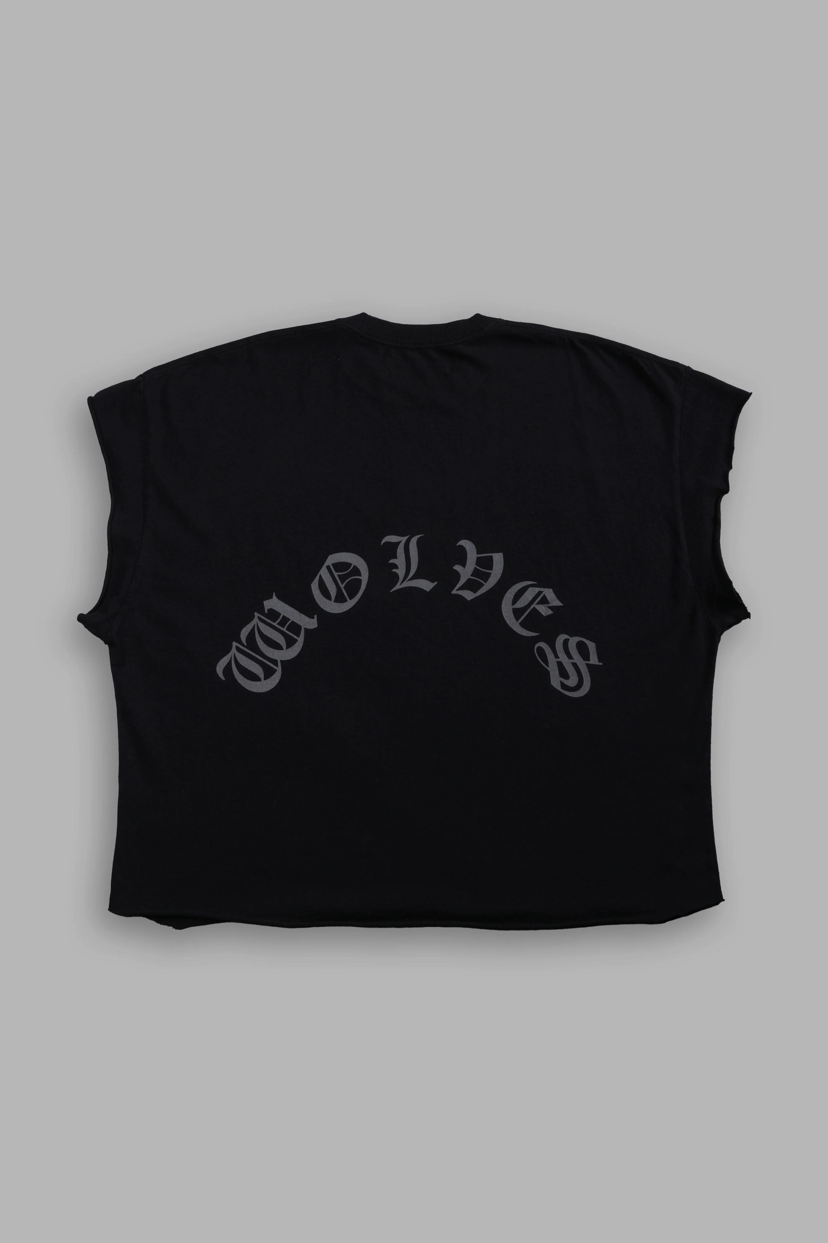 Our Clubs Grunge Cut-Off Tee in Black - Image 3