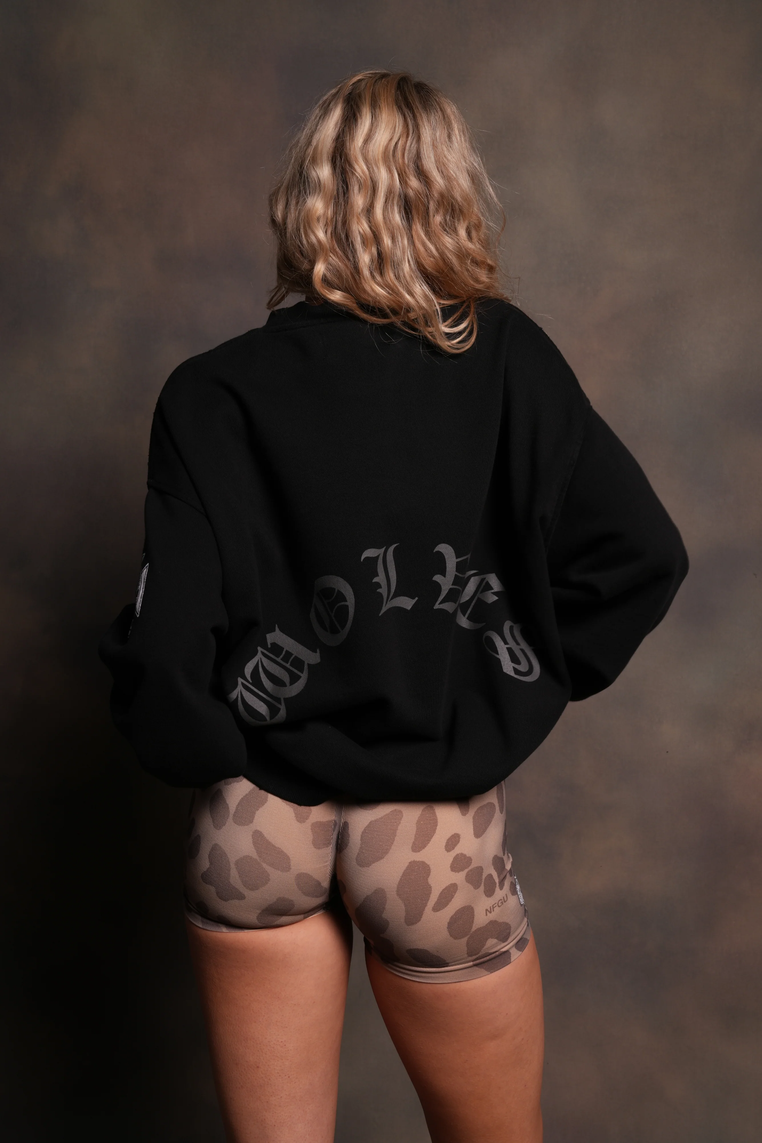 Our Clubs Grunge Destroyed Oversized London Crewneck in Black - Image 10