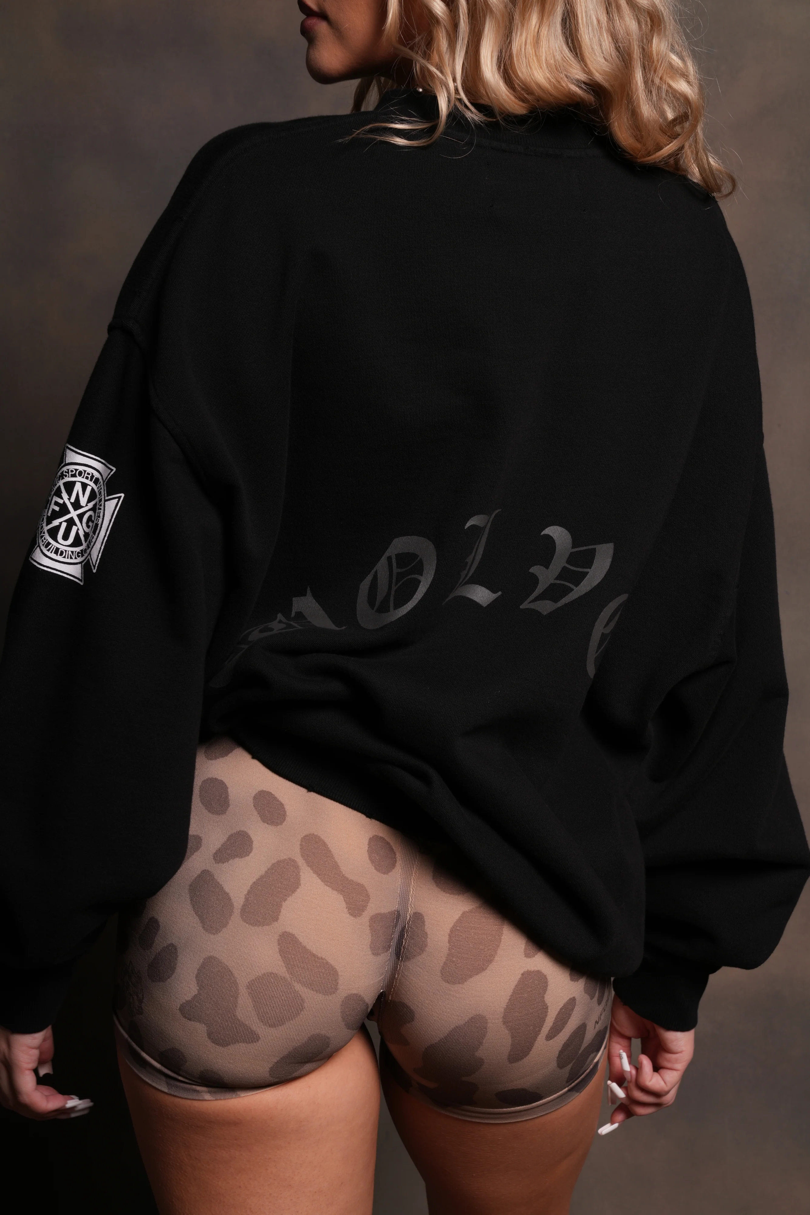 Our Clubs Grunge Destroyed Oversized London Crewneck in Black - Image 14