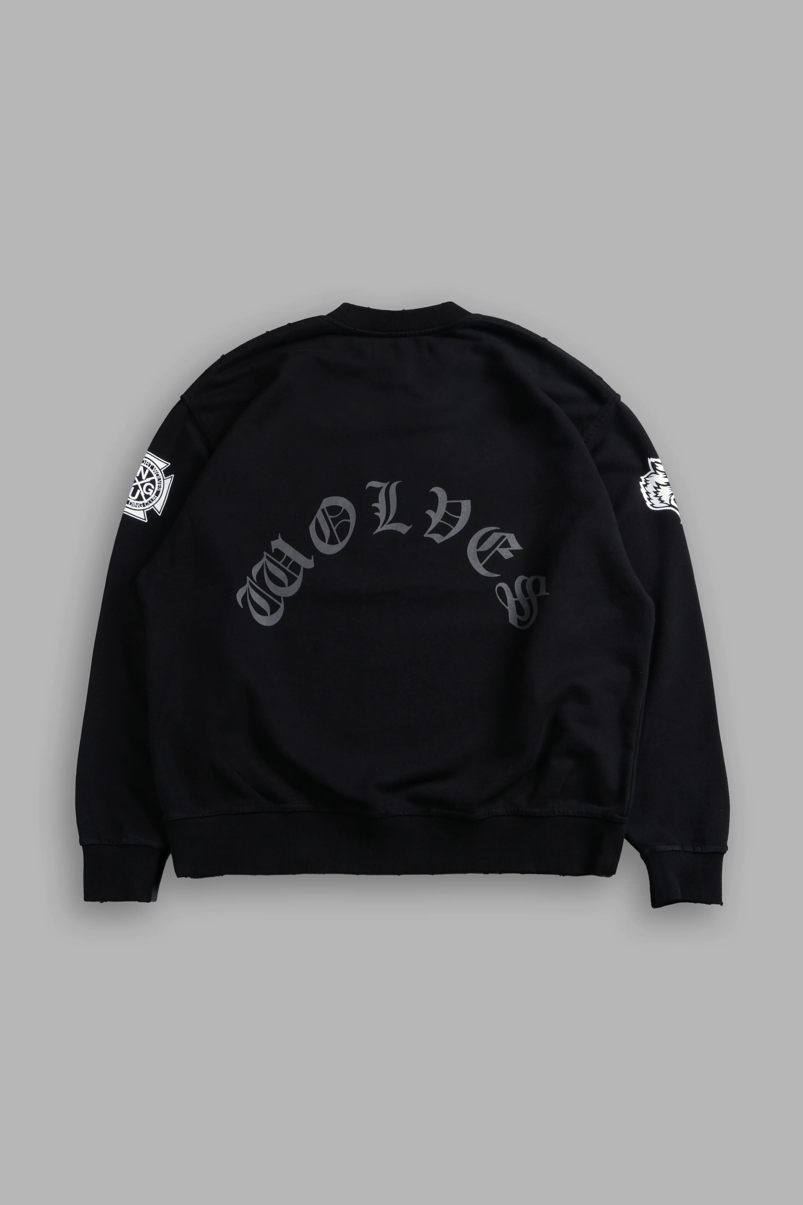 Our Clubs Grunge Destroyed Oversized London Crewneck in Black - Image 3