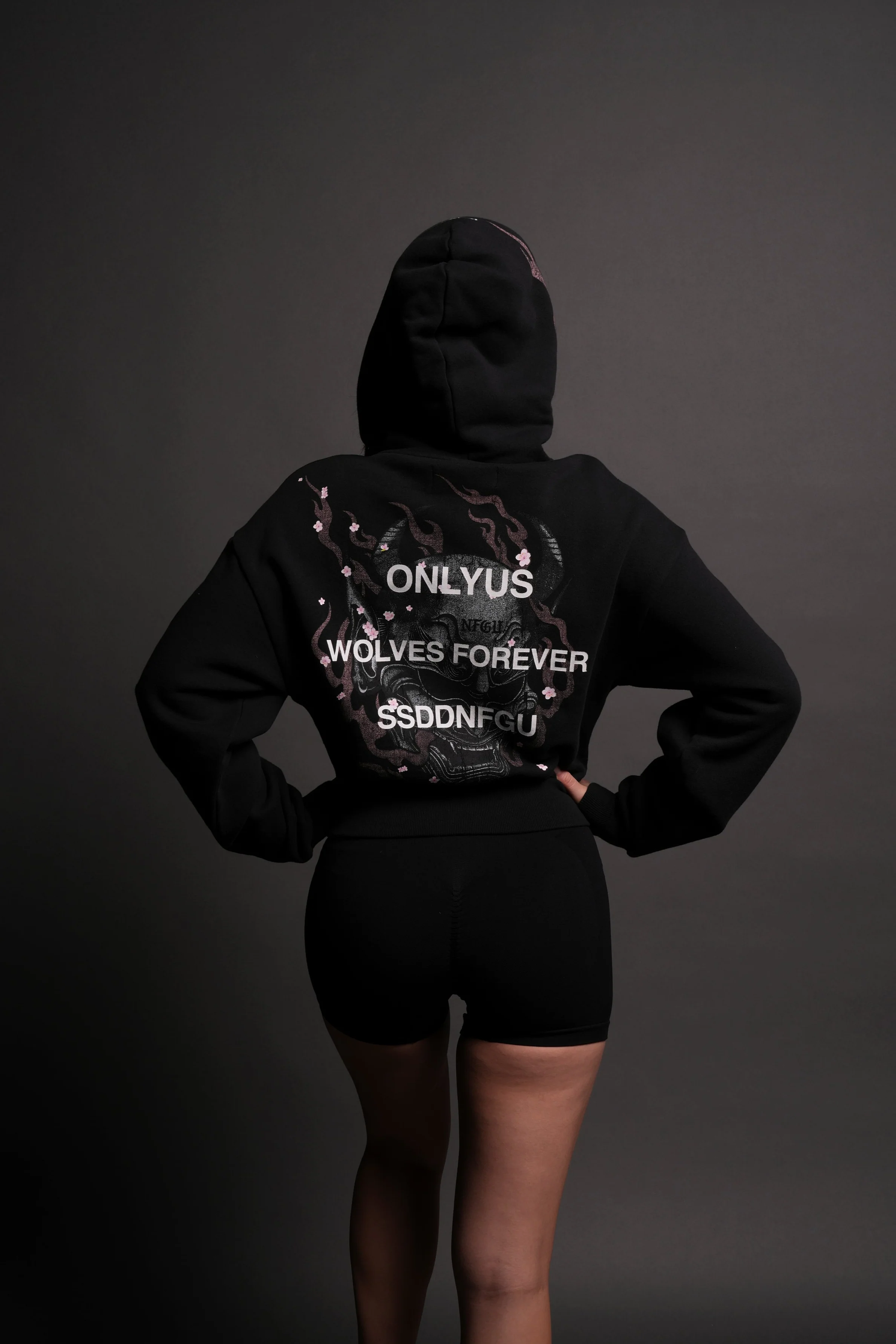 Our Fire V2 "Owen" (Cropped) Hoodie in Black - Image 2