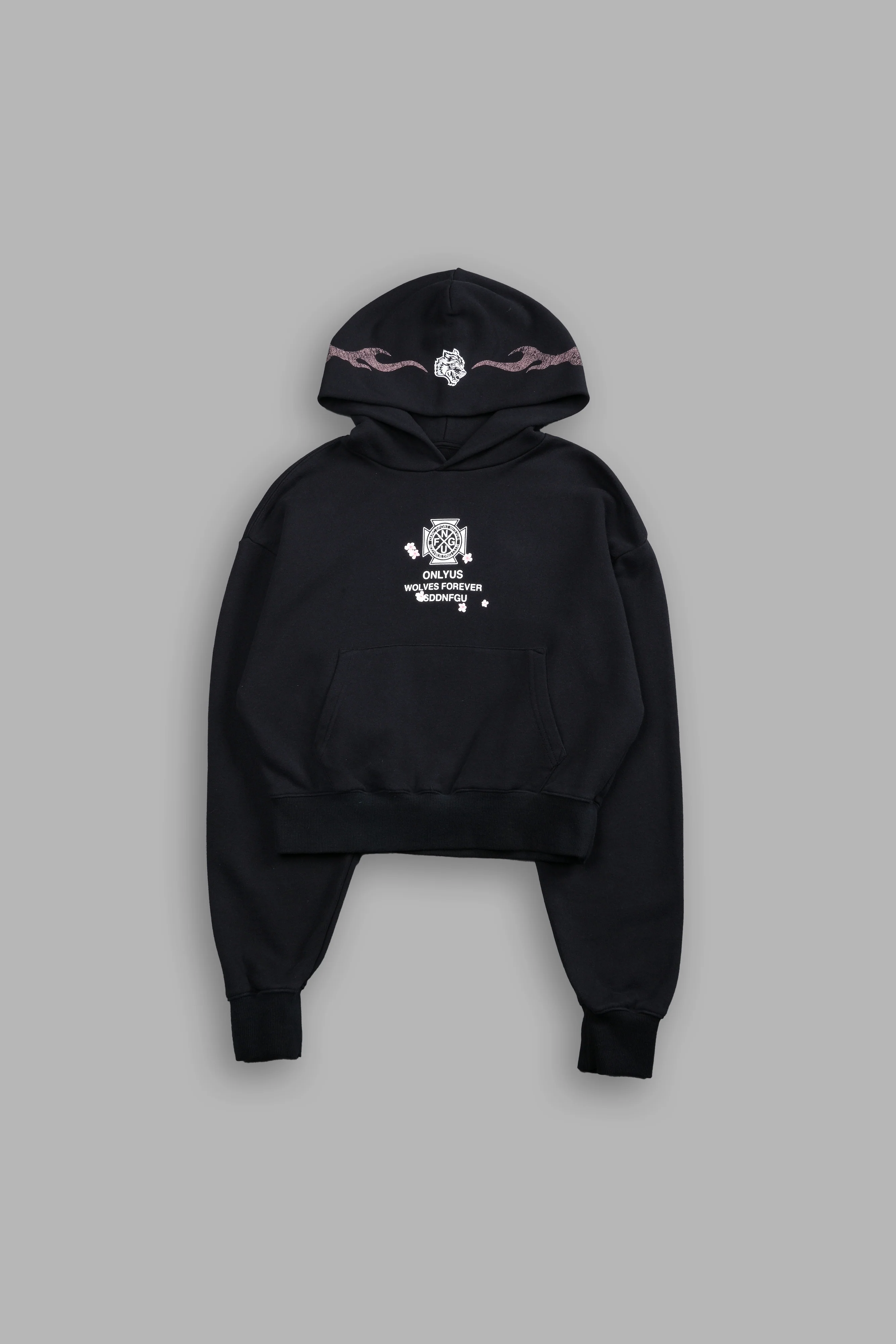Our Fire V2 "Owen" (Cropped) Hoodie in Black - Image 4