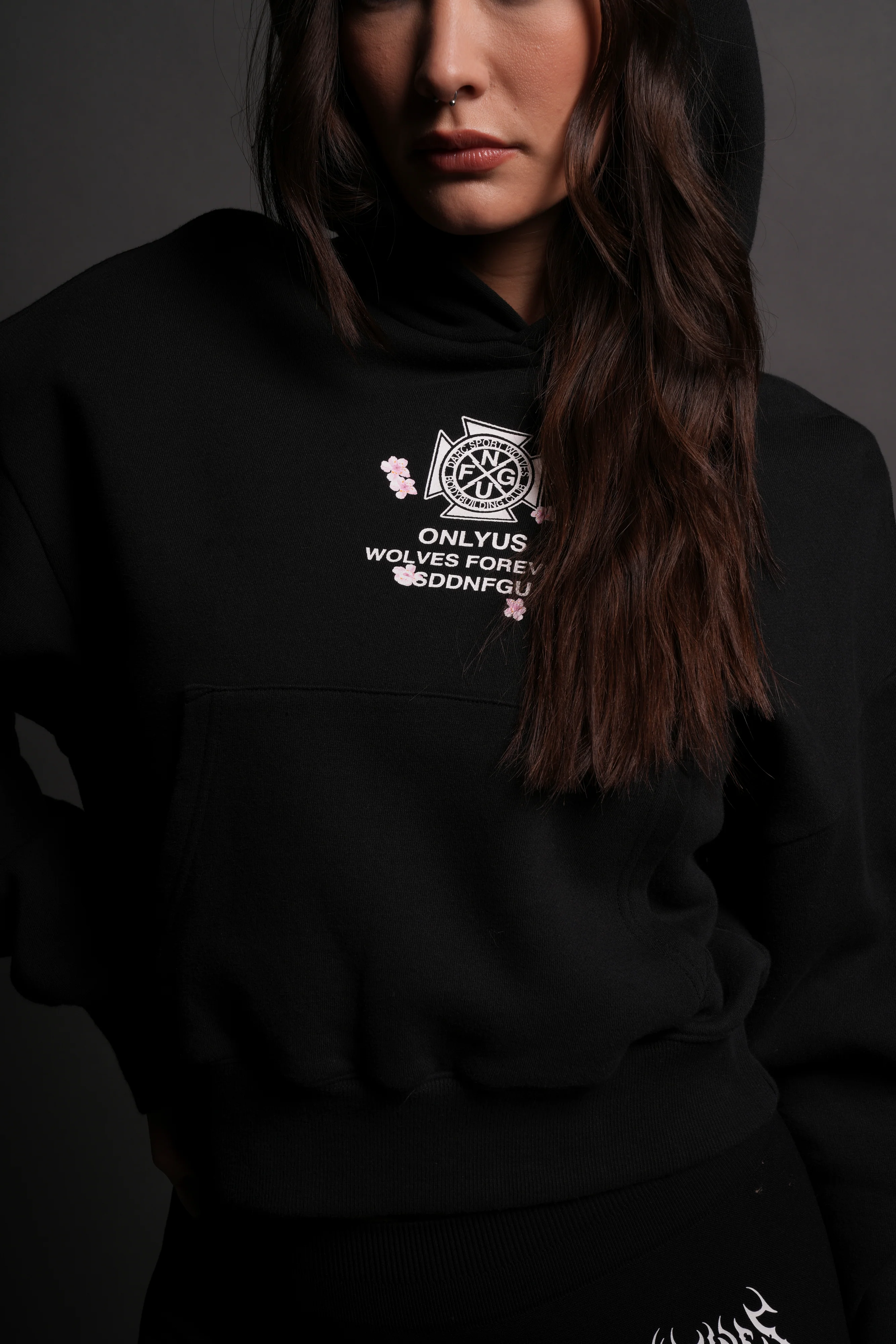 Our Fire V2 "Owen" (Cropped) Hoodie in Black - Image 7