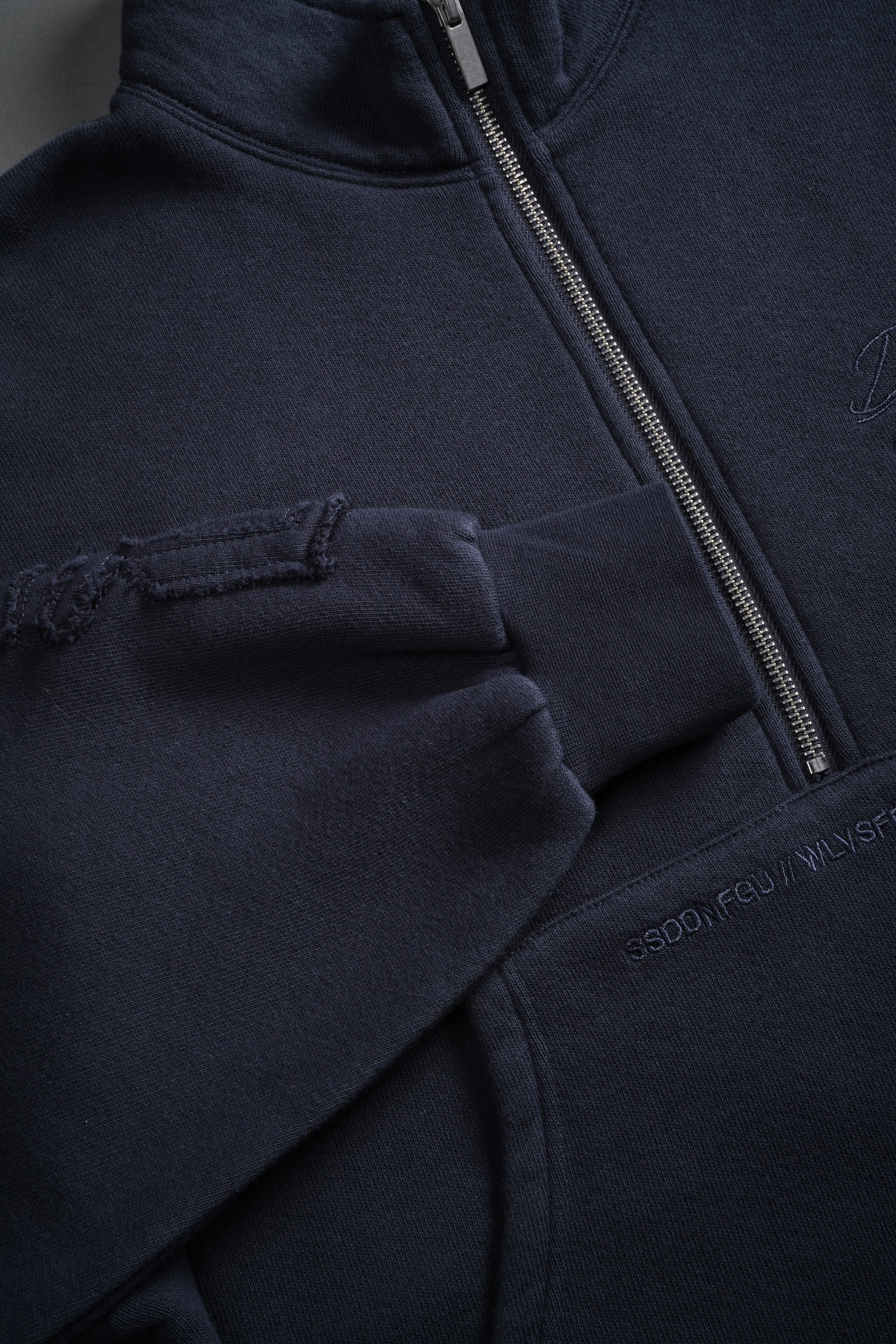 Our Mantra Appliqué Oversized "Everson" Mockneck in Midnight Blue - Image 7