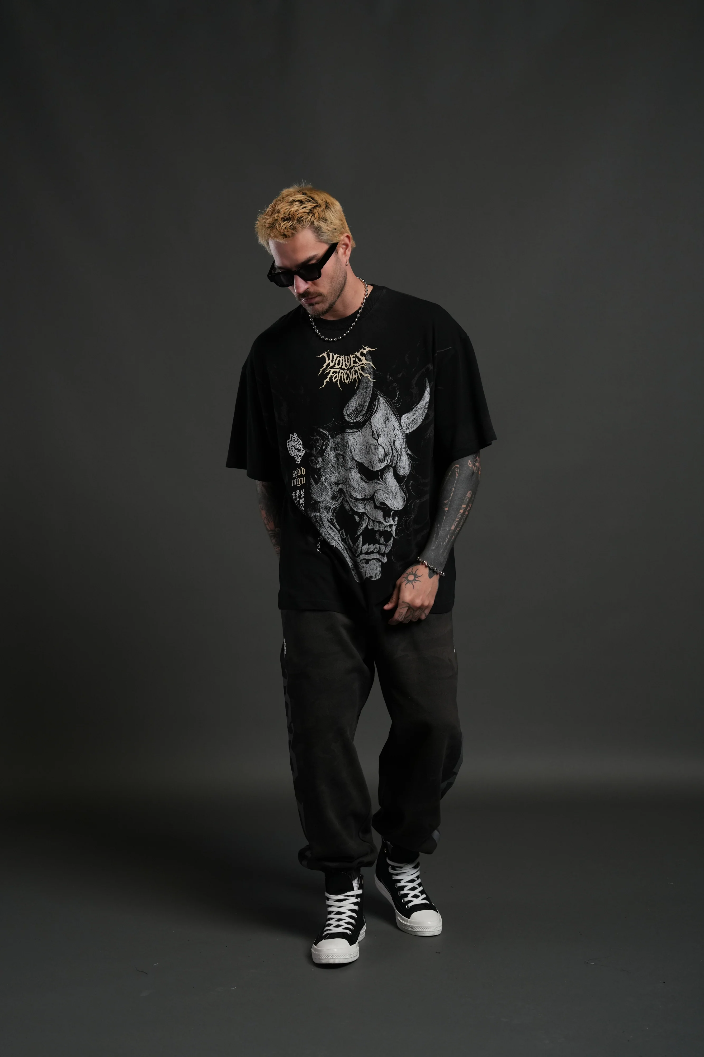 Our Mantra Lounger Sweat Pants in Black Vintage Woodland Camo - Image 6