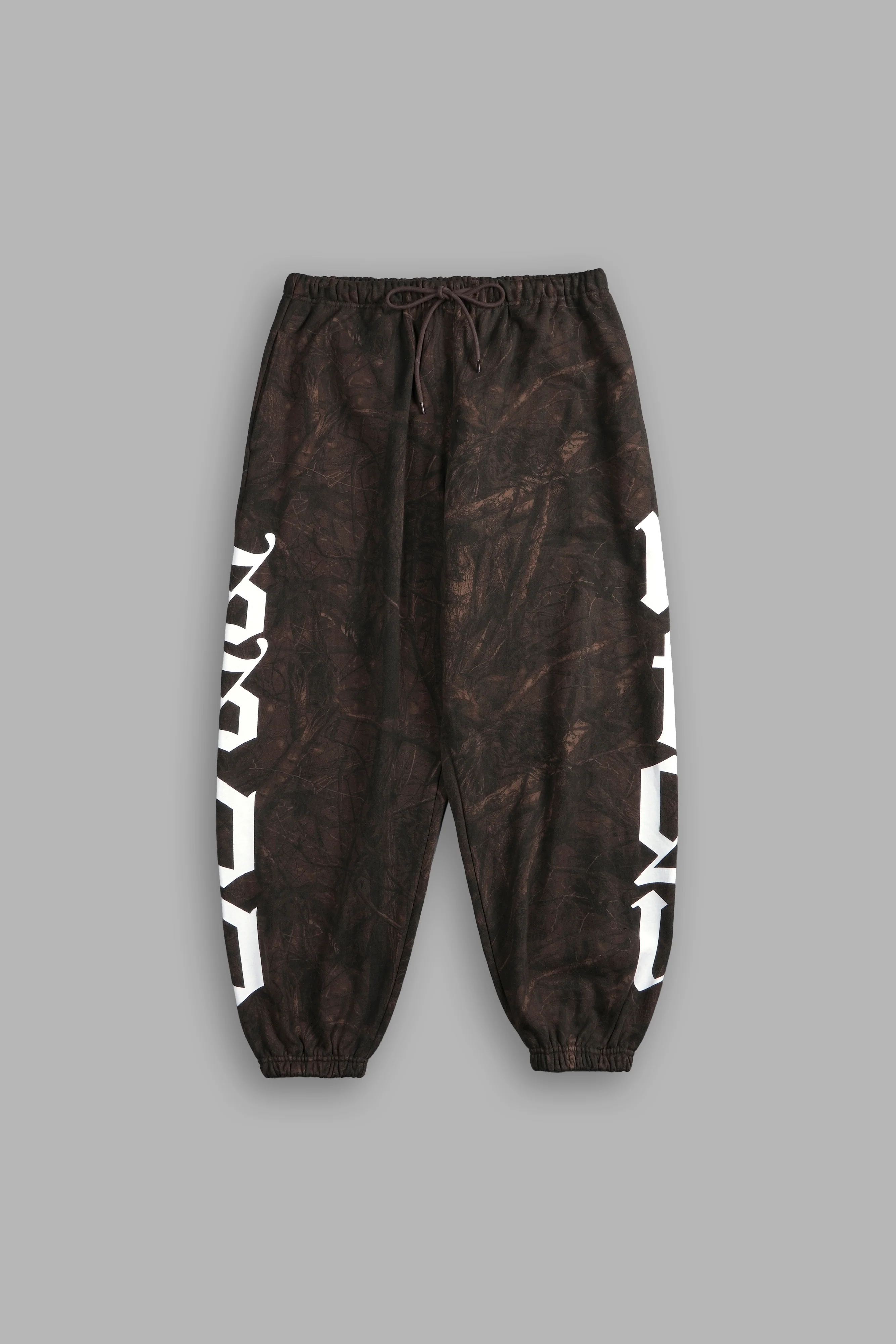 Our Mantra Lounger Sweat Pants in Brown Driftwood Forest Camo