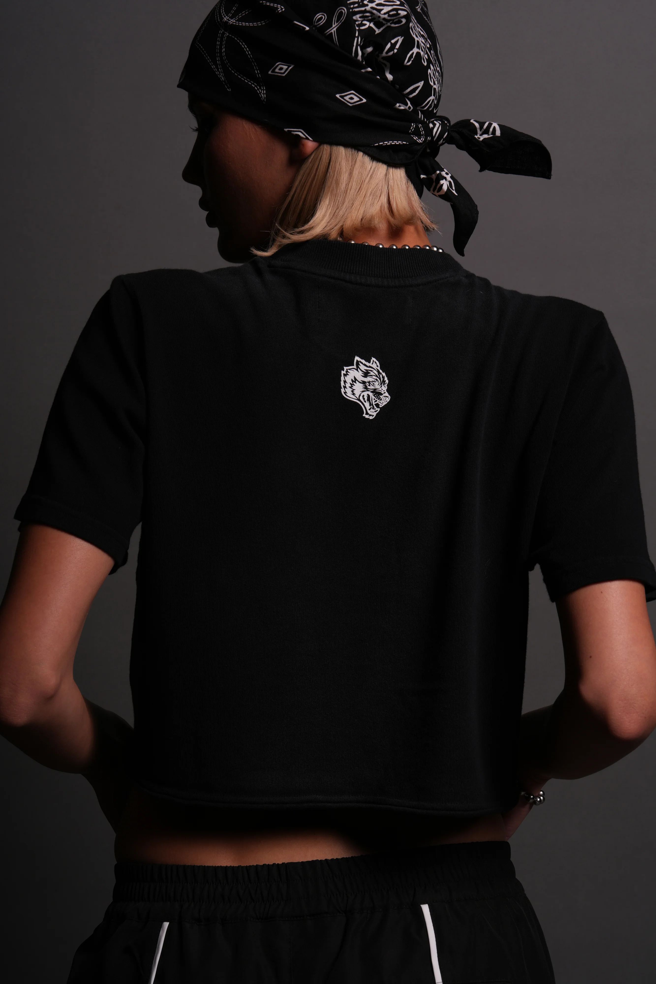 Our Script "Premium" (Cropped) Tee in Black Spine Sun Fade - Image 6