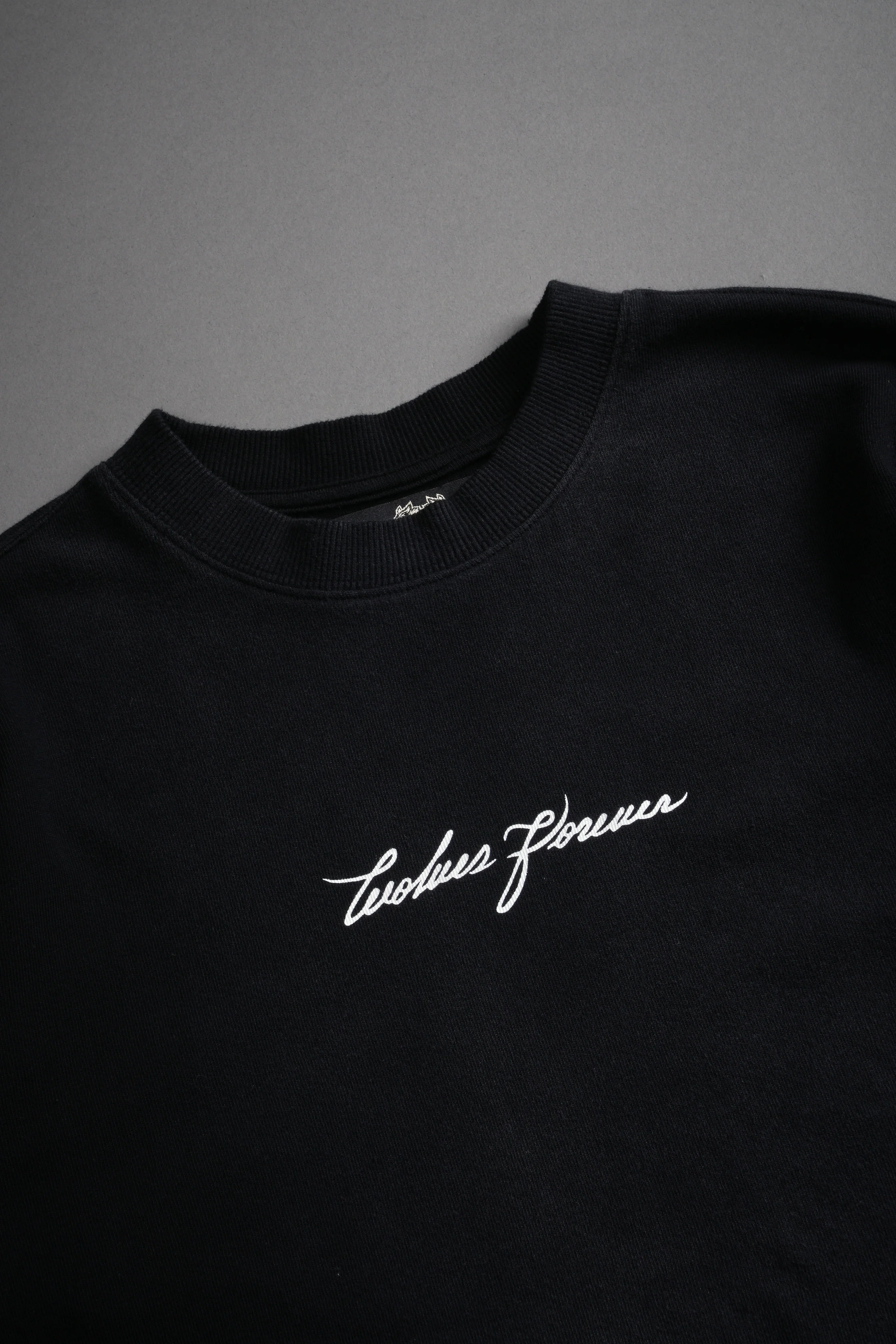 Our Script "Premium" (Cropped) Tee in Black Spine Sun Fade - Image 8