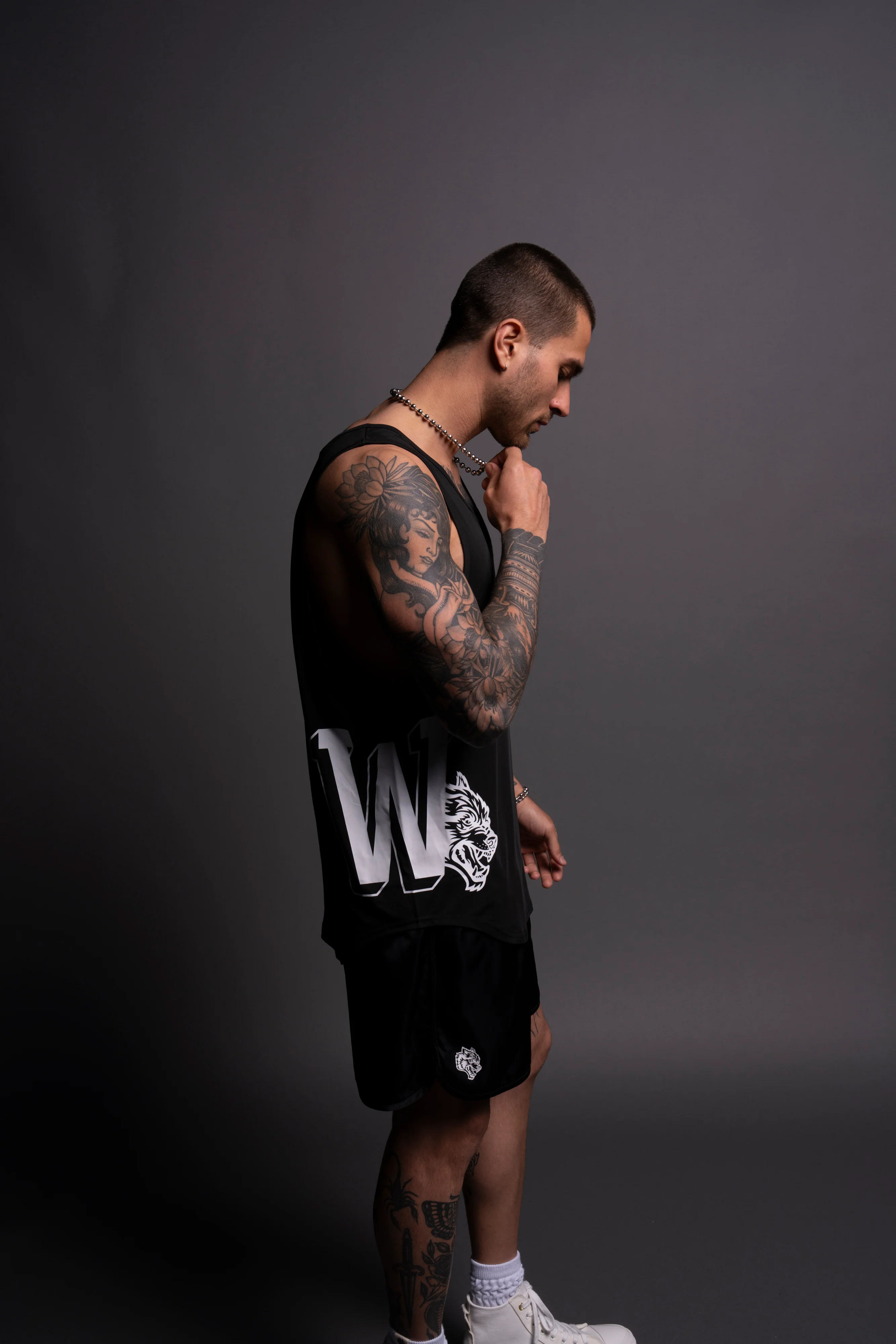 Our Stamp "Dry Wolf" (Drop) Tank in Black - Image 7