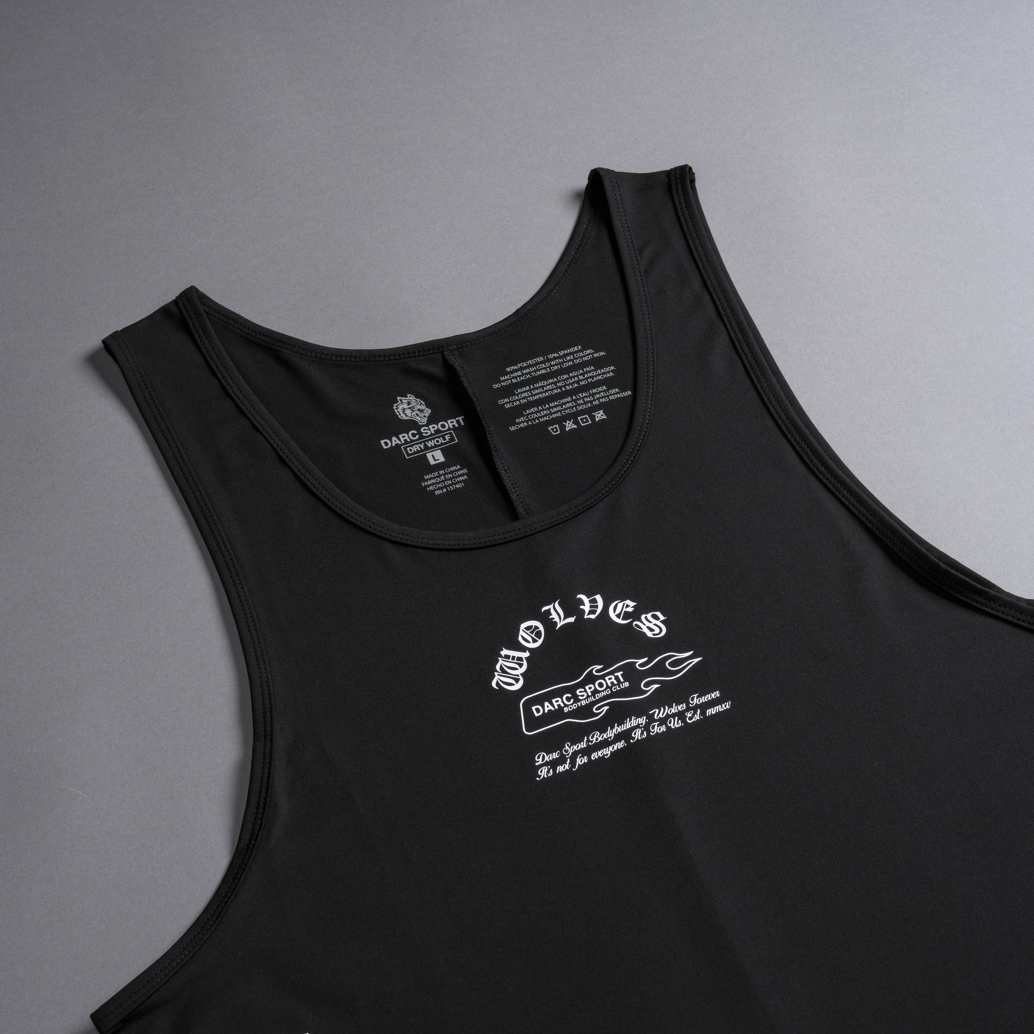 Our Stamp "Dry Wolf" (Drop) Tank in Black - Image 8
