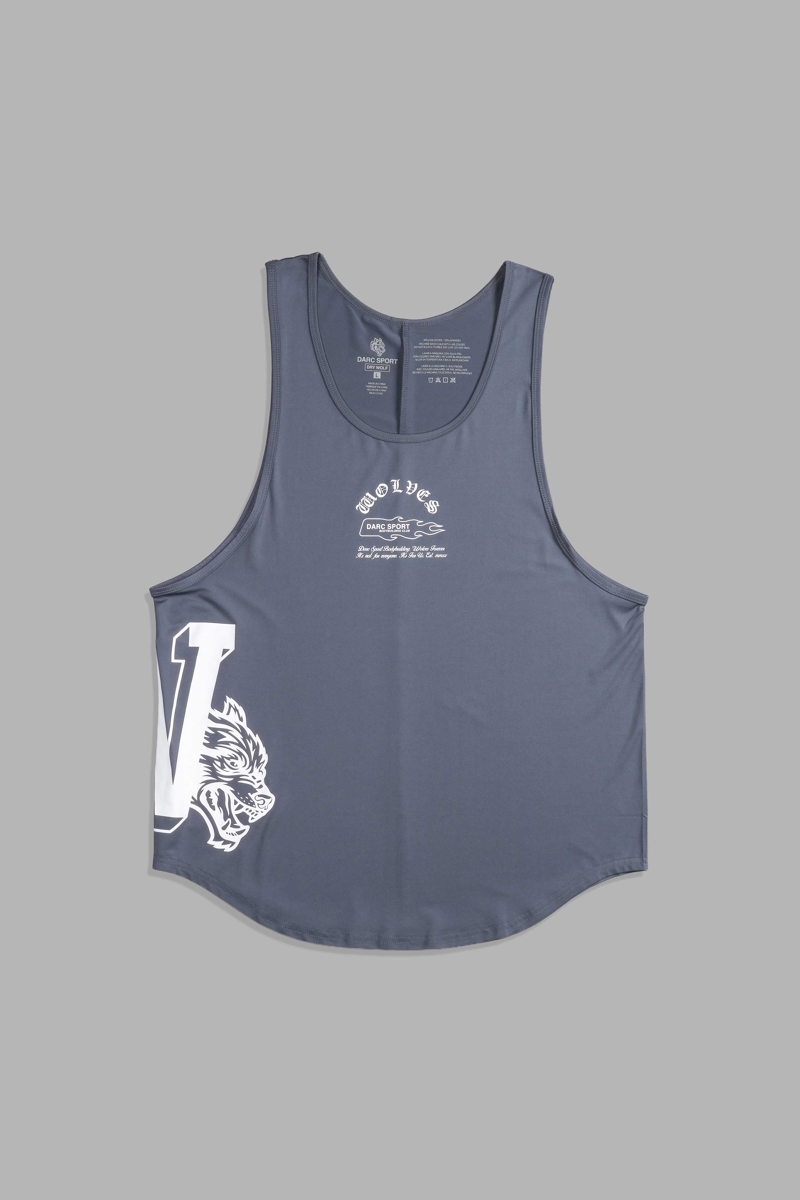 Our Stamp "Dry Wolf" (Drop) Tank in Wolf Gray