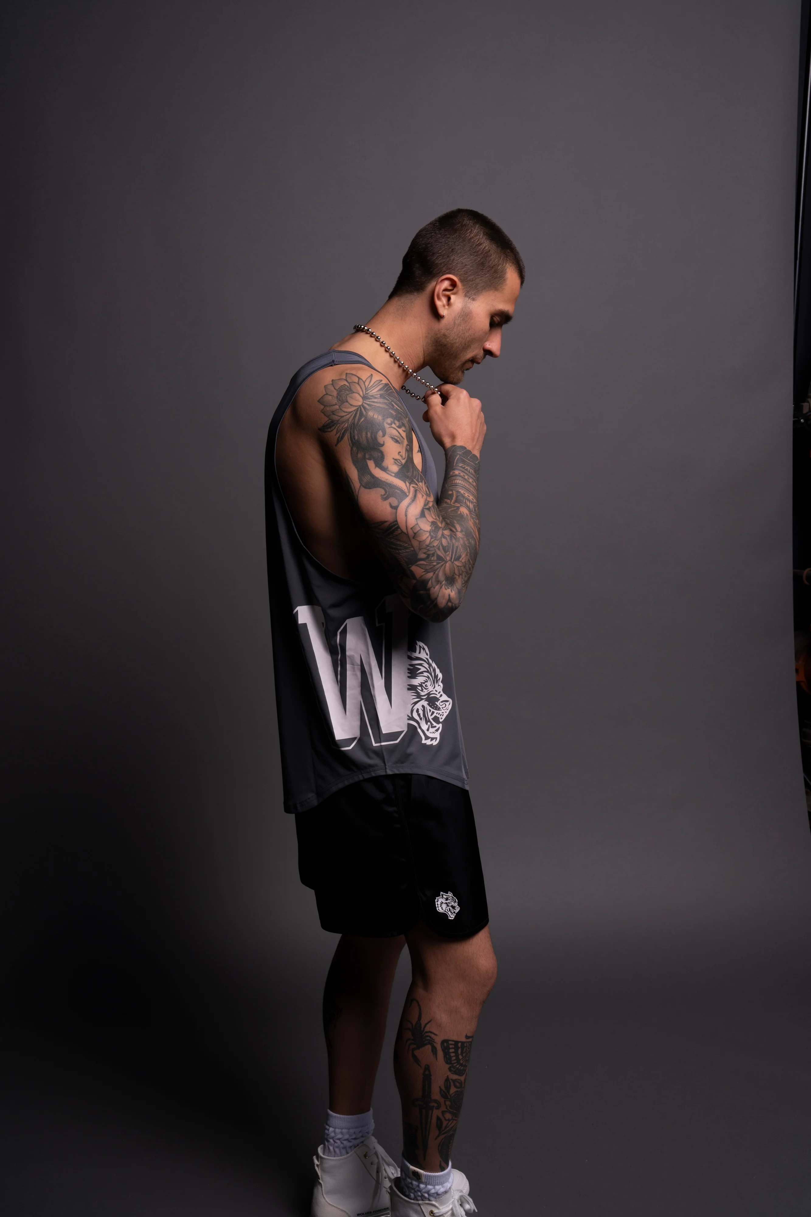 Our Stamp "Dry Wolf" (Drop) Tank in Wolf Gray - Image 6