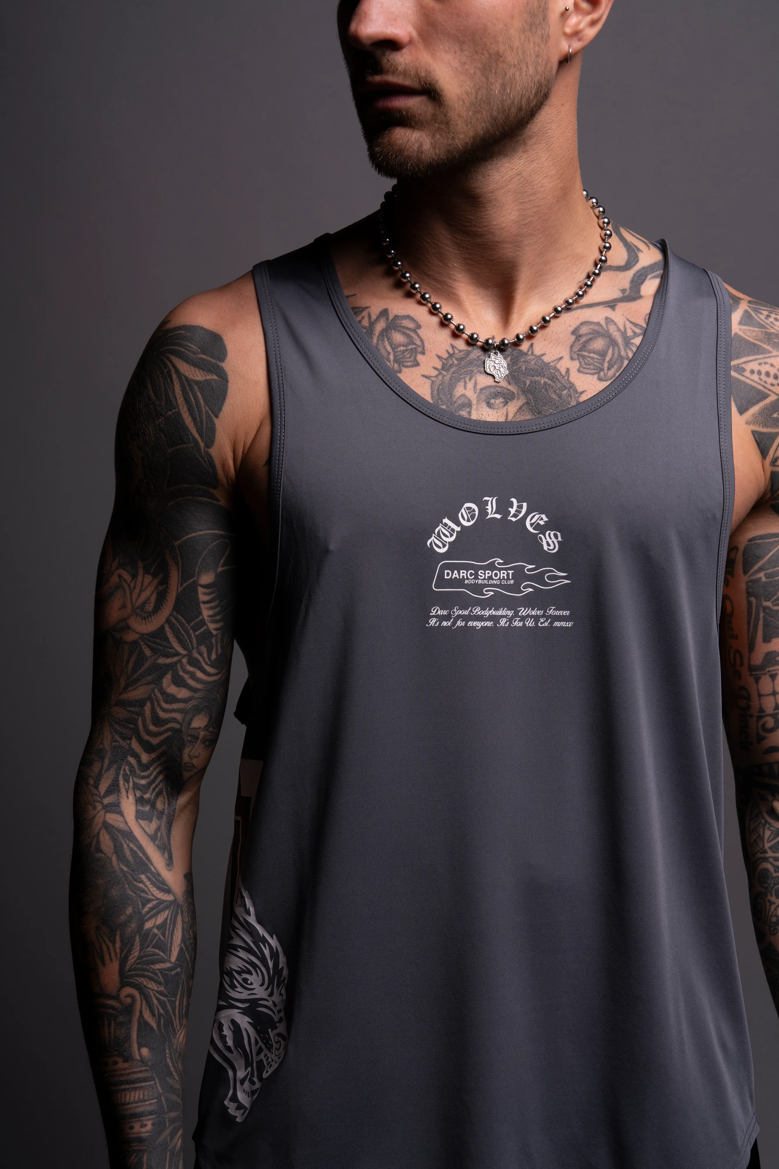 Our Stamp "Dry Wolf" (Drop) Tank in Wolf Gray - Image 7
