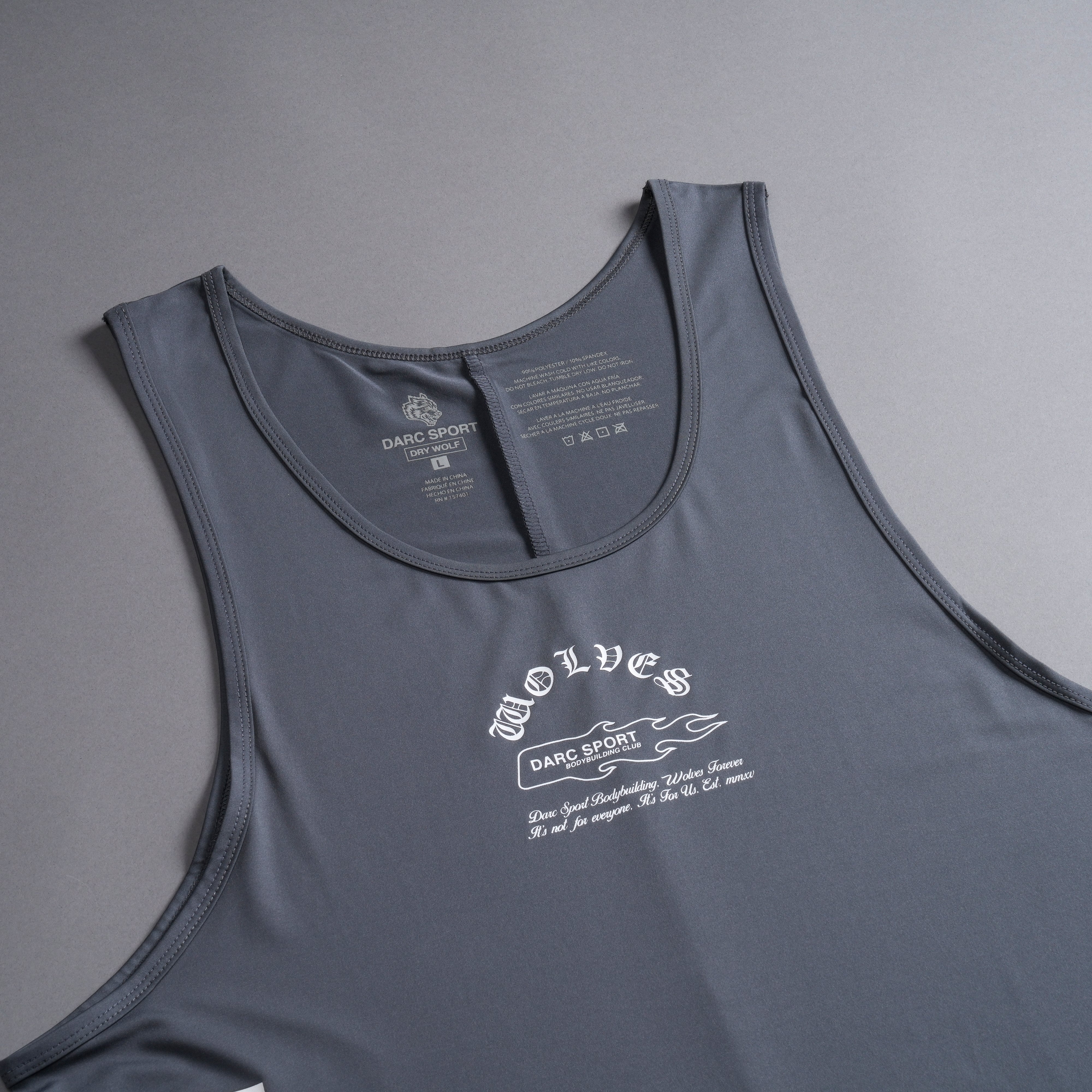 Our Stamp "Dry Wolf" (Drop) Tank in Wolf Gray - Image 8
