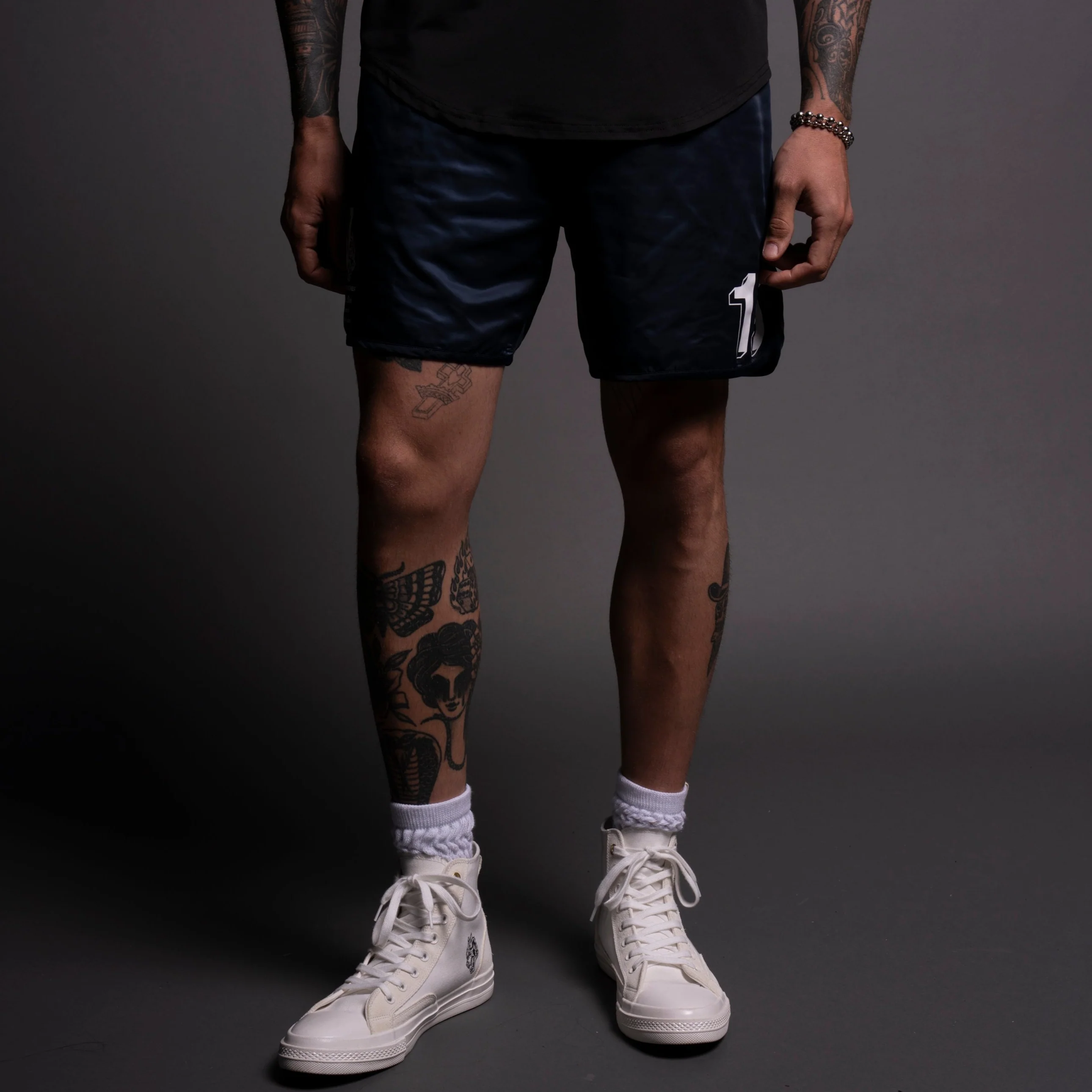 Our Stamp Gerard Shorts in Navy - Image 3