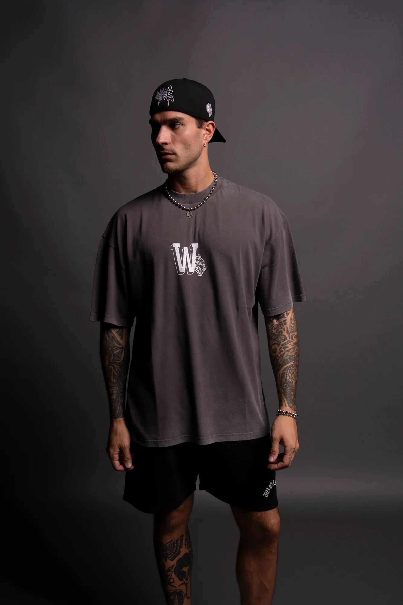 Our Stamp "Premium" Oversized Tee in Wolf Gray - Image 4