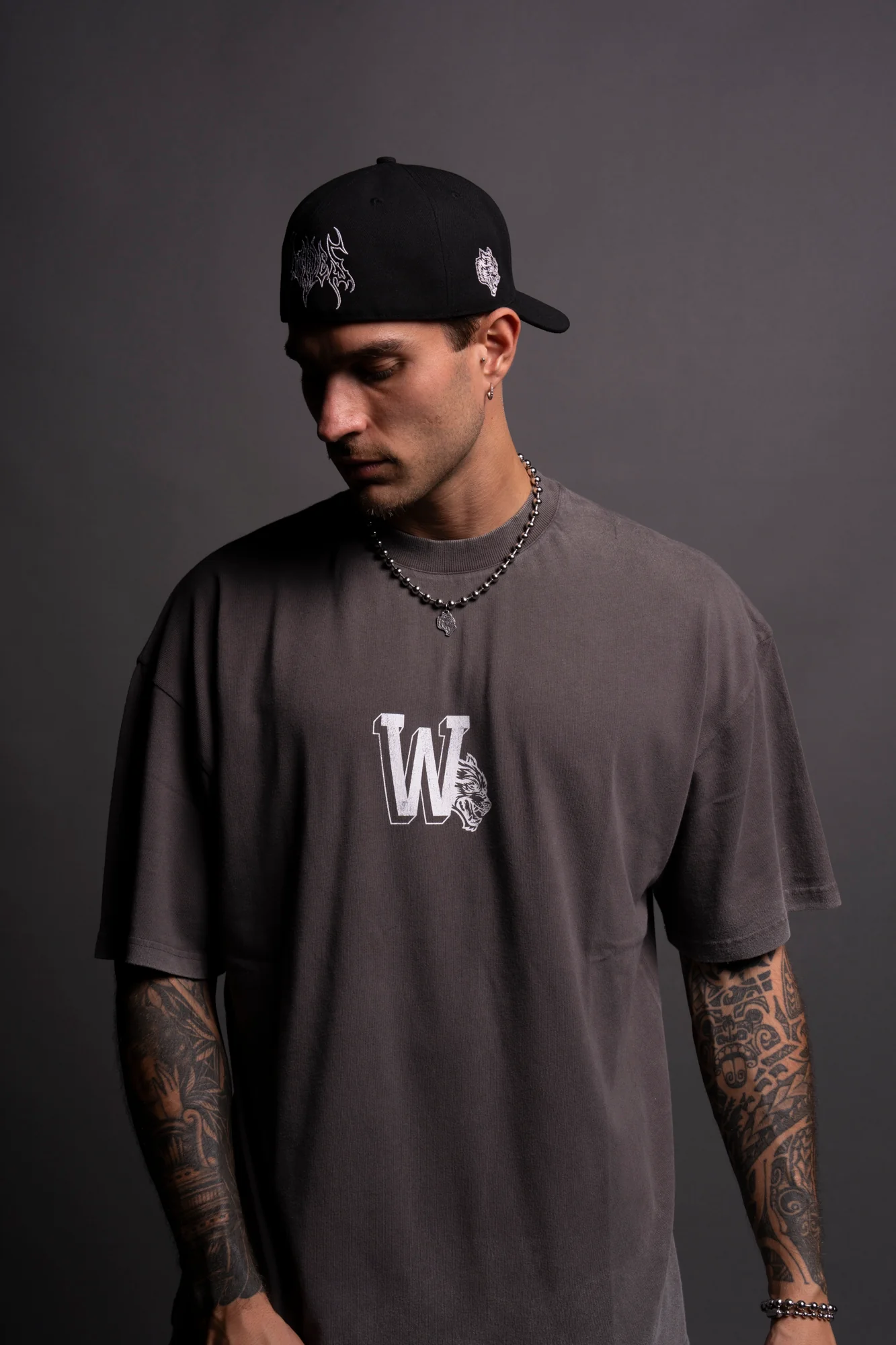 Our Stamp "Premium" Oversized Tee in Wolf Gray - Image 7