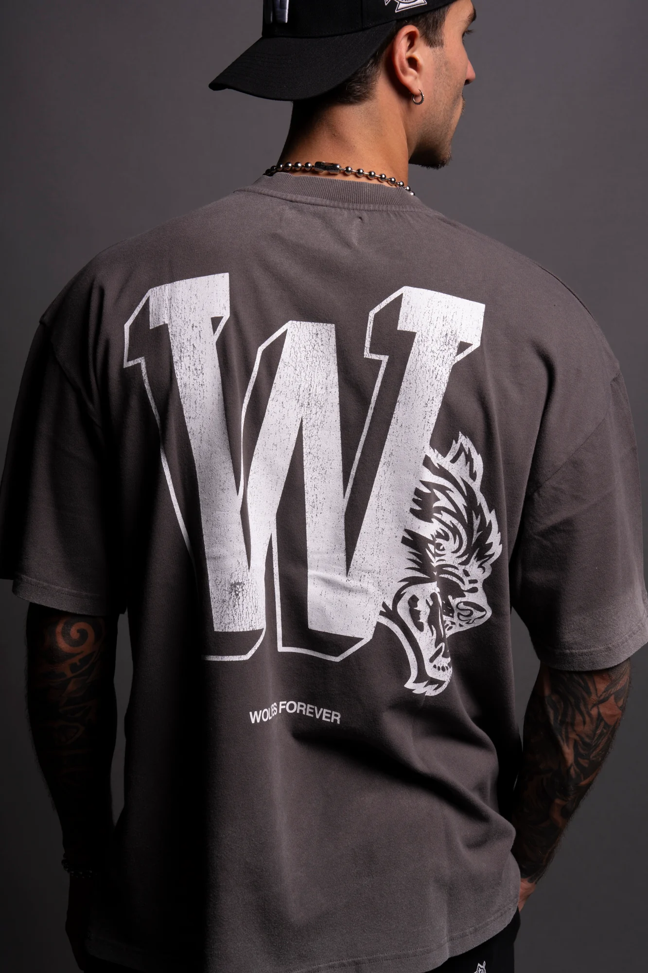 Our Stamp "Premium" Oversized Tee in Wolf Gray - Image 9