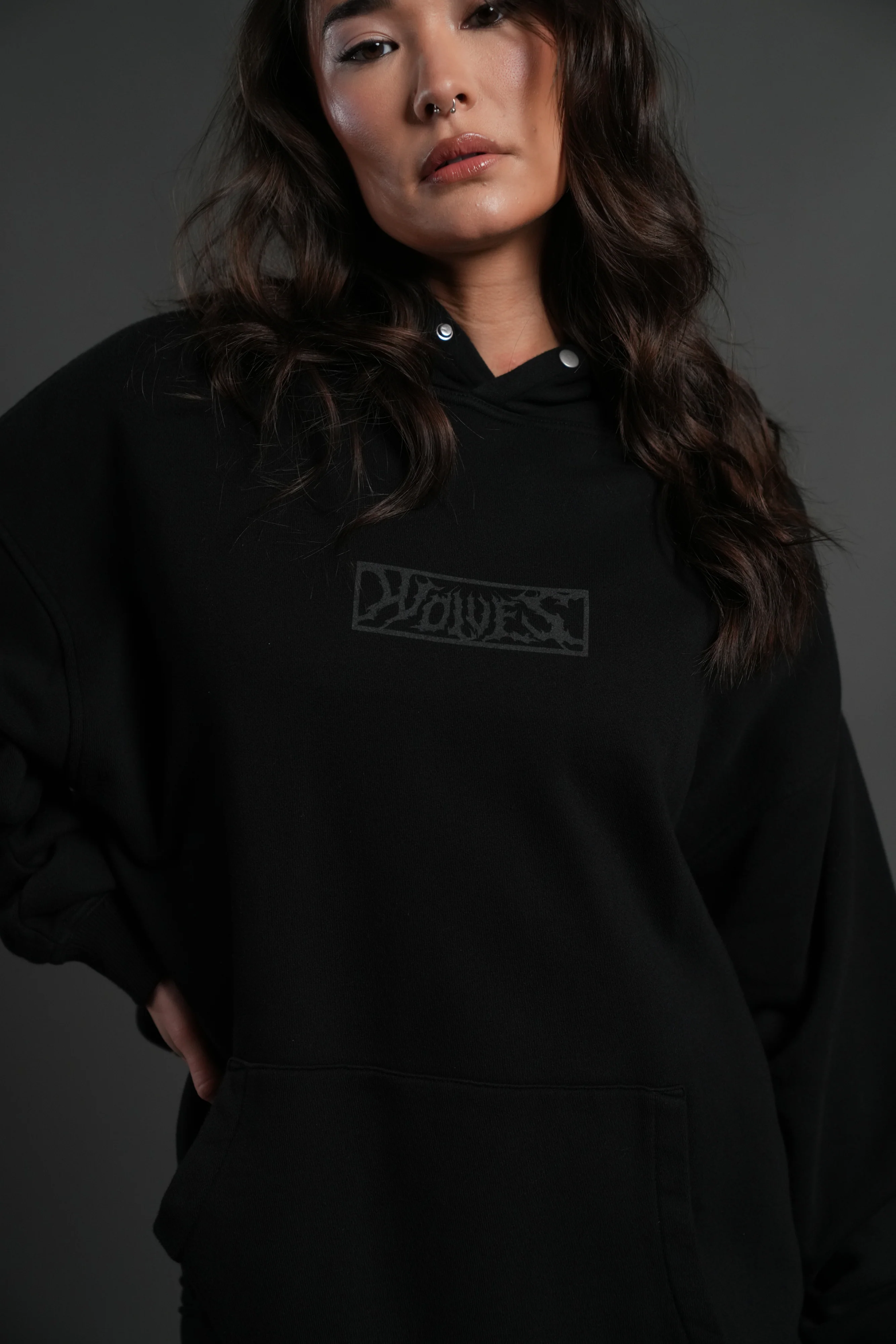 Punisher "Box Cut" Pierce Hoodie in Black - Image 10