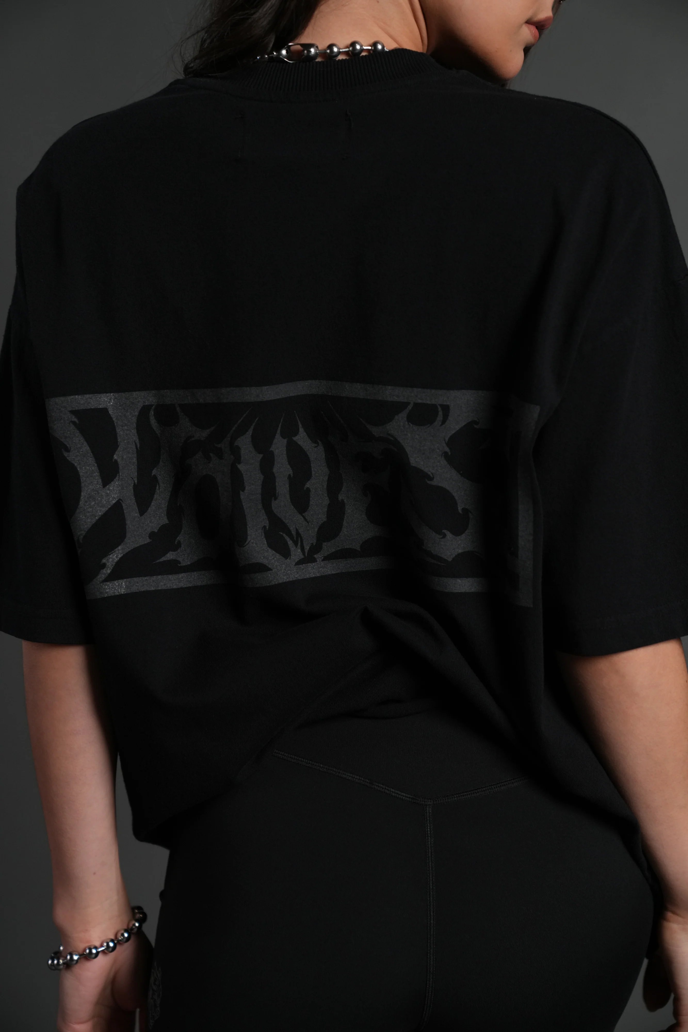 Punisher Grunge Mid-Length Raw Hem Tee in Black - Image 16