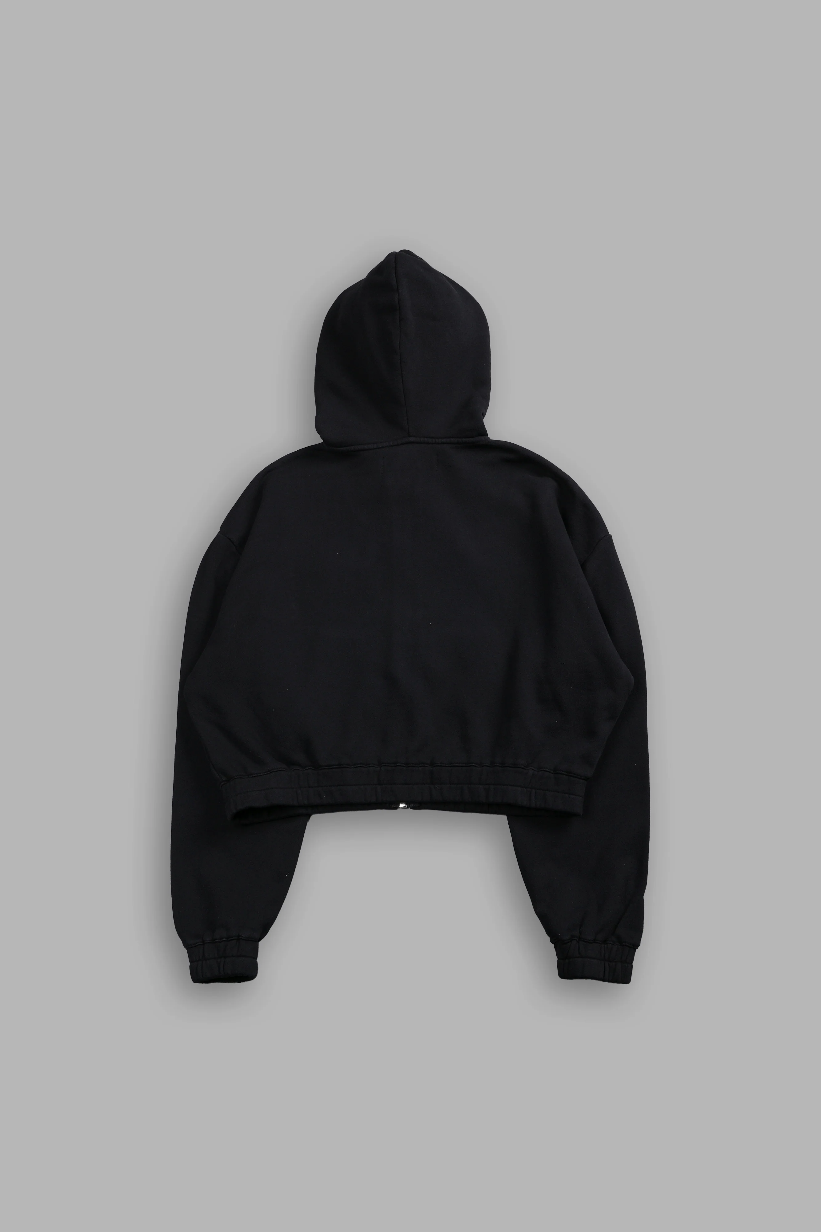 Pyramid V2 "Chambers" (Cropped) Zip Hoodie in Black - Image 4