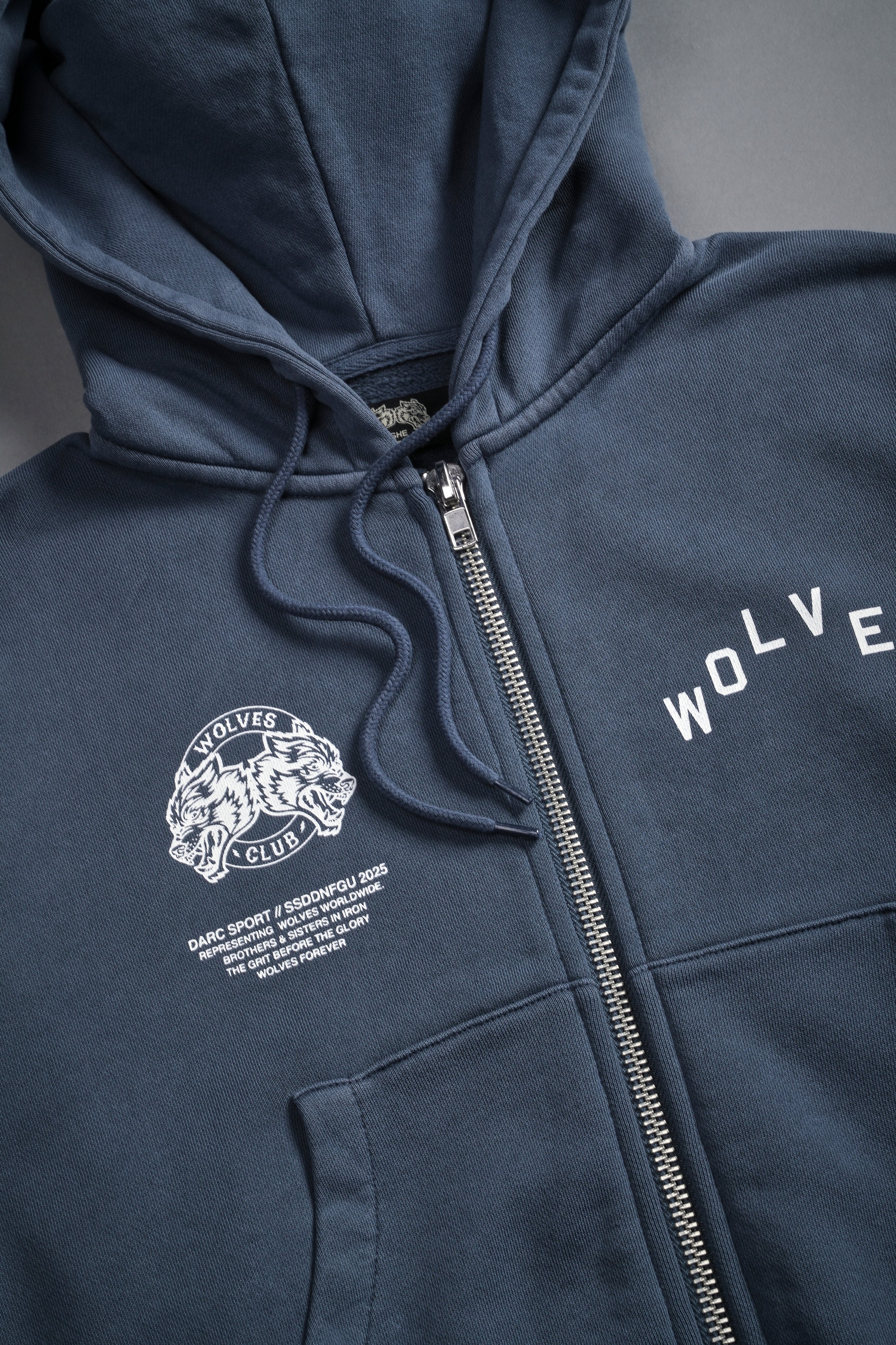 Pyramid V2 "Chambers" (Cropped) Zip Hoodie in Darc Blue - Image 6