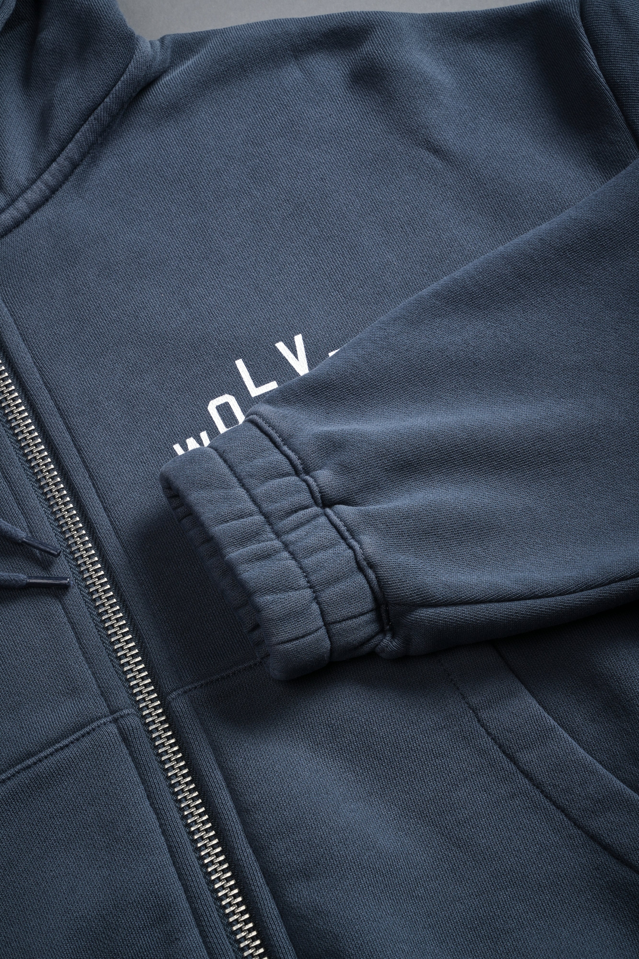 Pyramid V2 "Chambers" (Cropped) Zip Hoodie in Darc Blue - Image 8