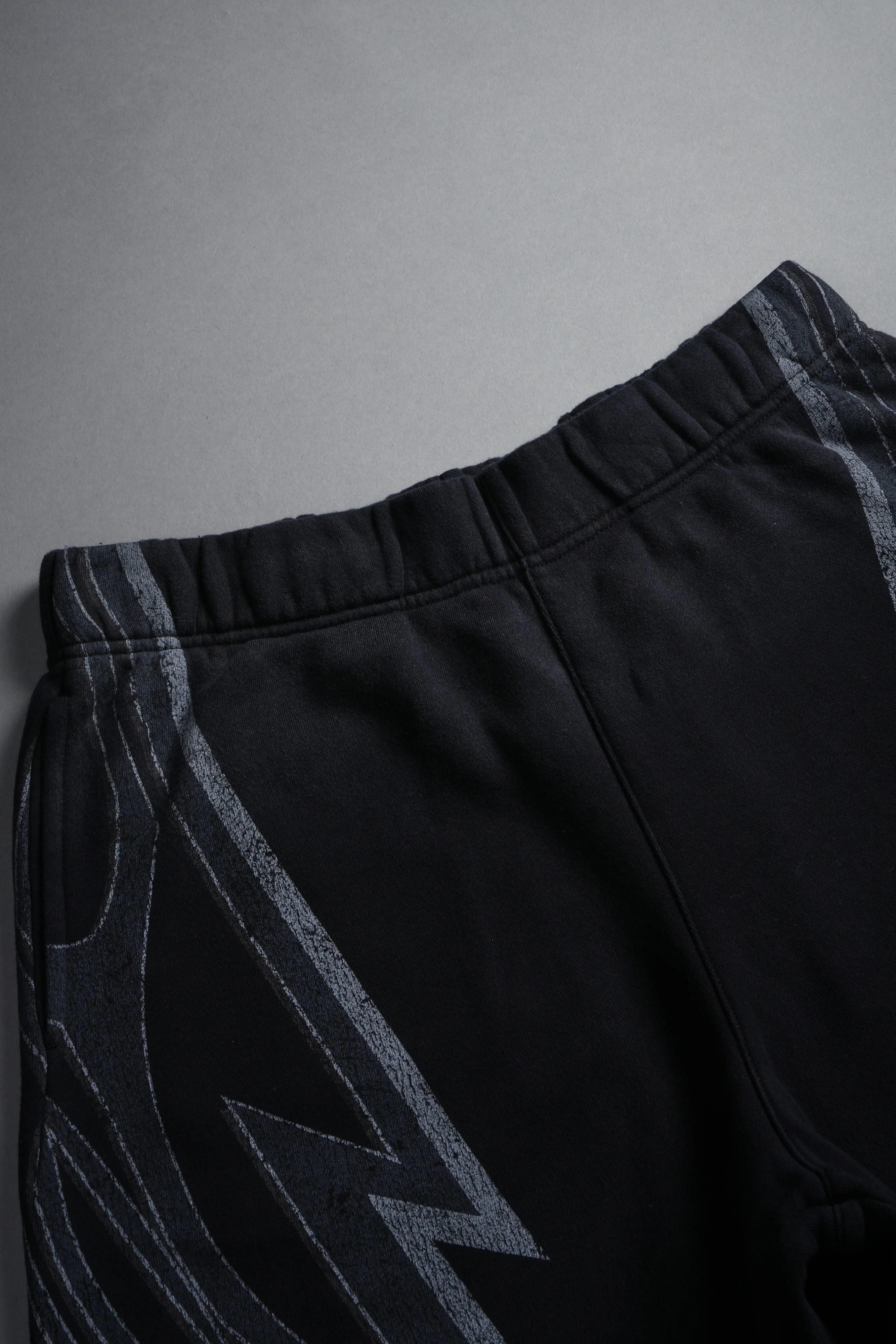 Real Recognize Real Unisex Oversized Post Lounge Sweat Shorts V2 in Black Drift Wash - Image 11