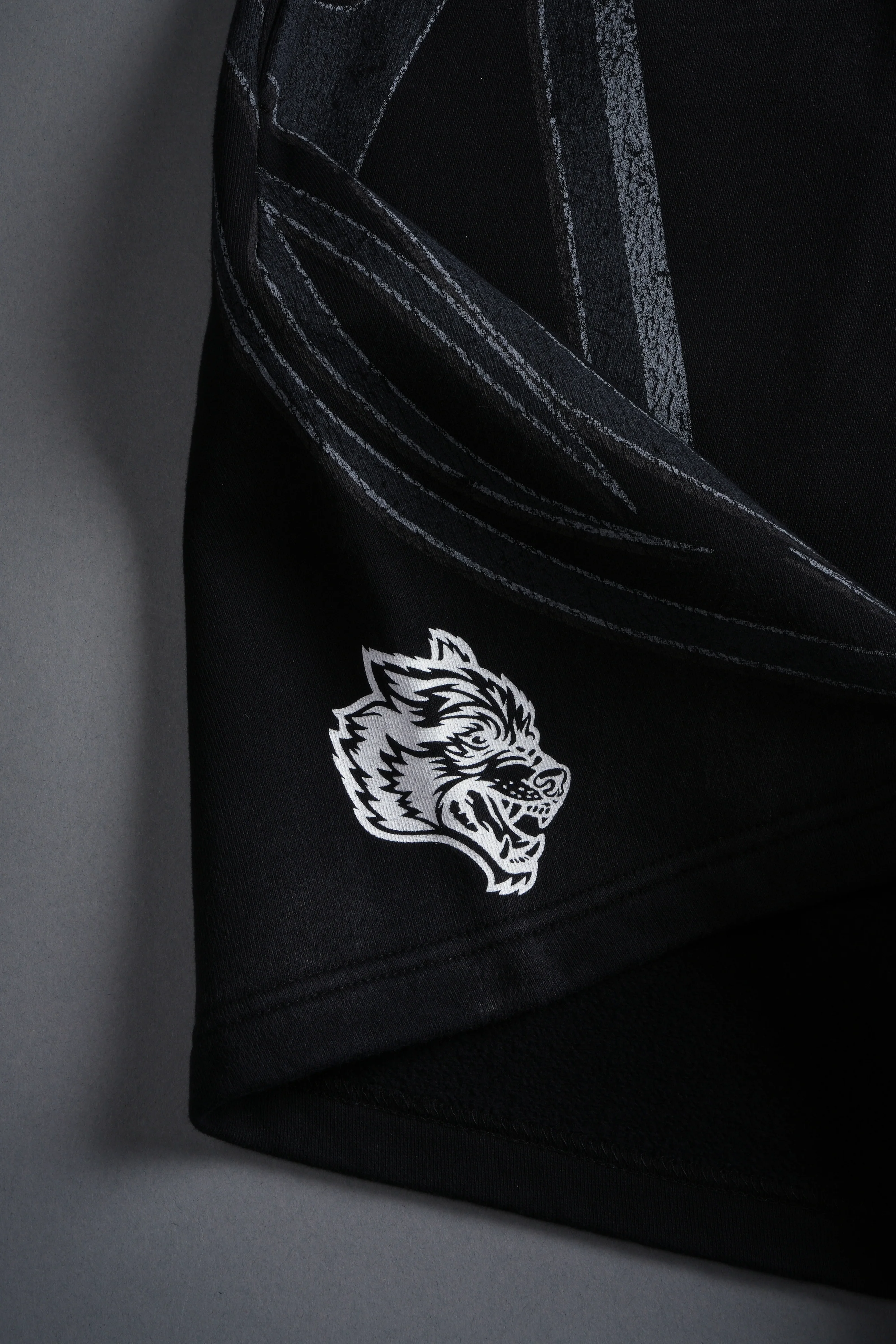 Real Recognize Real Unisex Oversized Post Lounge Sweat Shorts V2 in Black Drift Wash - Image 14