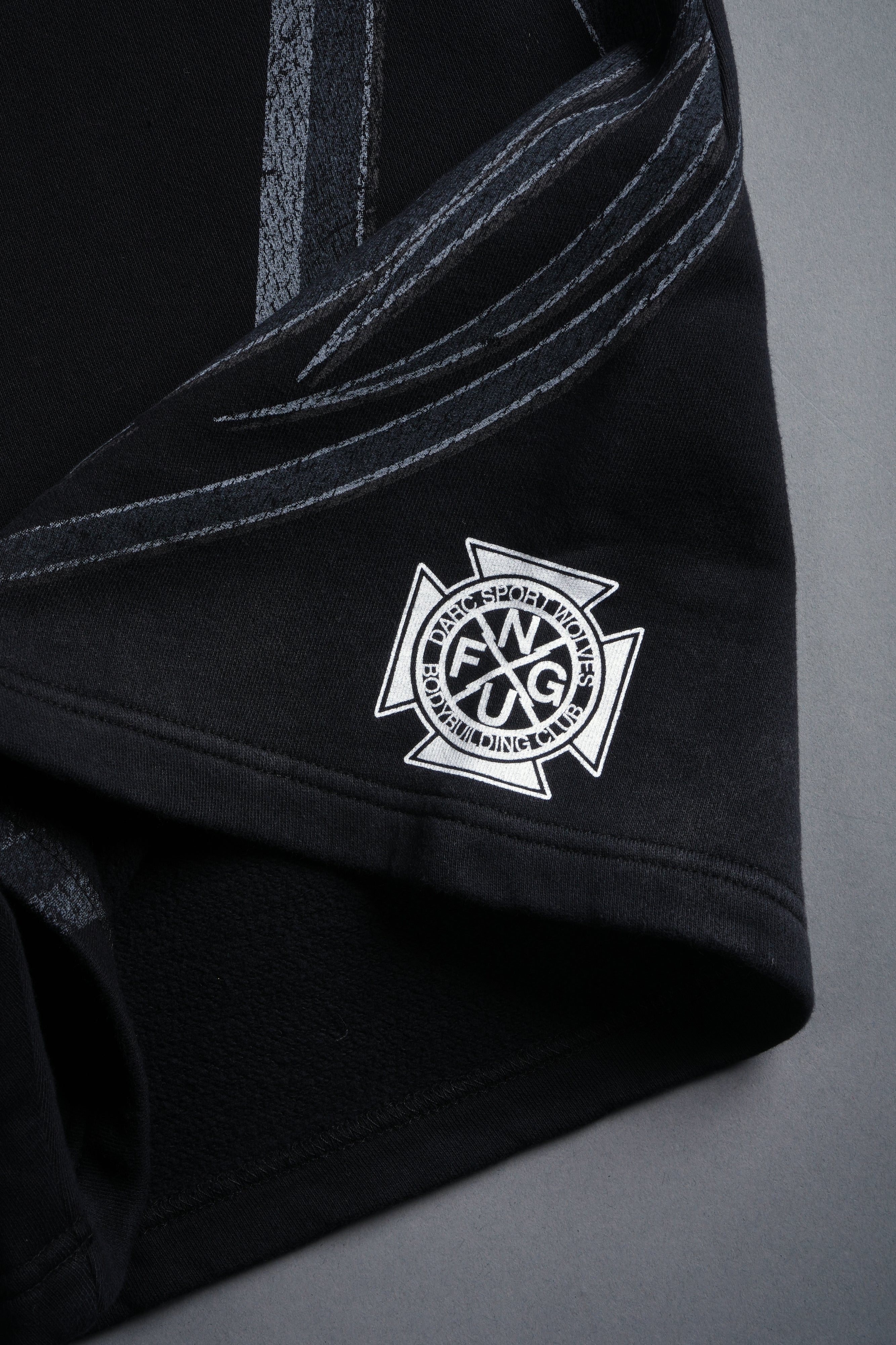 Real Recognize Real Unisex Oversized Post Lounge Sweat Shorts V2 in Black Drift Wash - Image 15