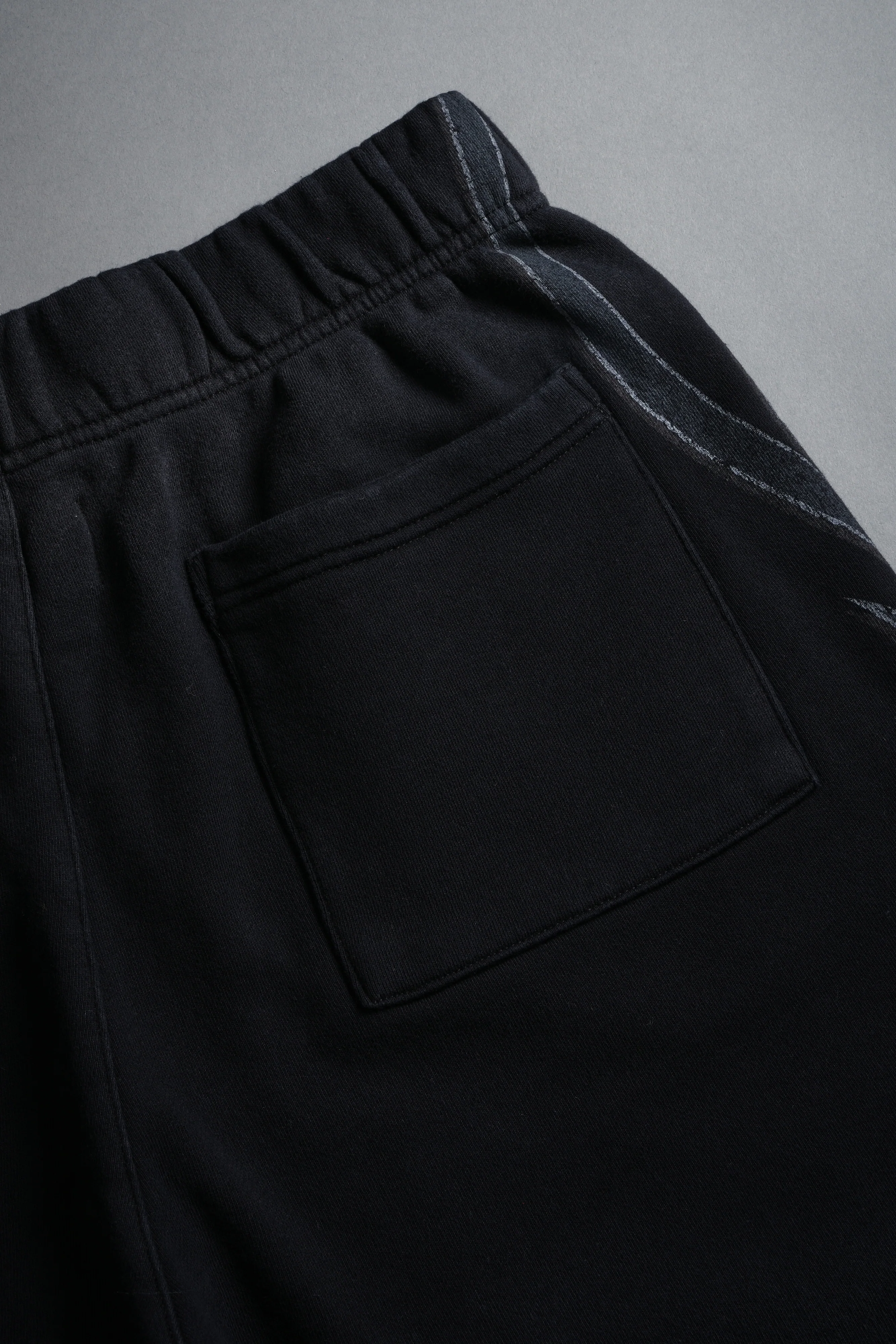 Real Recognize Real Unisex Oversized Post Lounge Sweat Shorts V2 in Black Drift Wash - Image 16