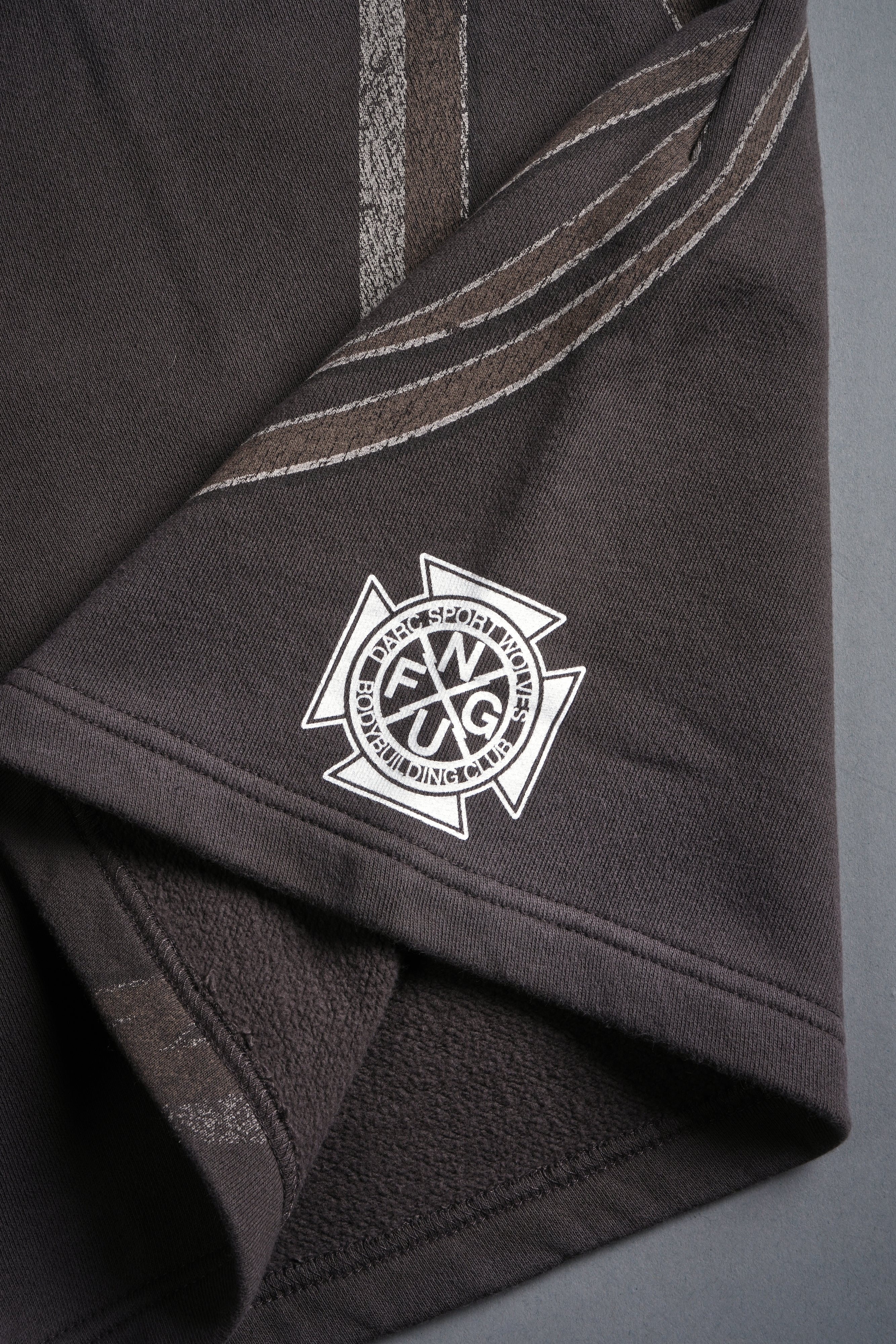 Real Recognize Real Unisex Oversized Post Lounge Sweat Shorts V2 in Darc Brown Drift Wash - Image 15