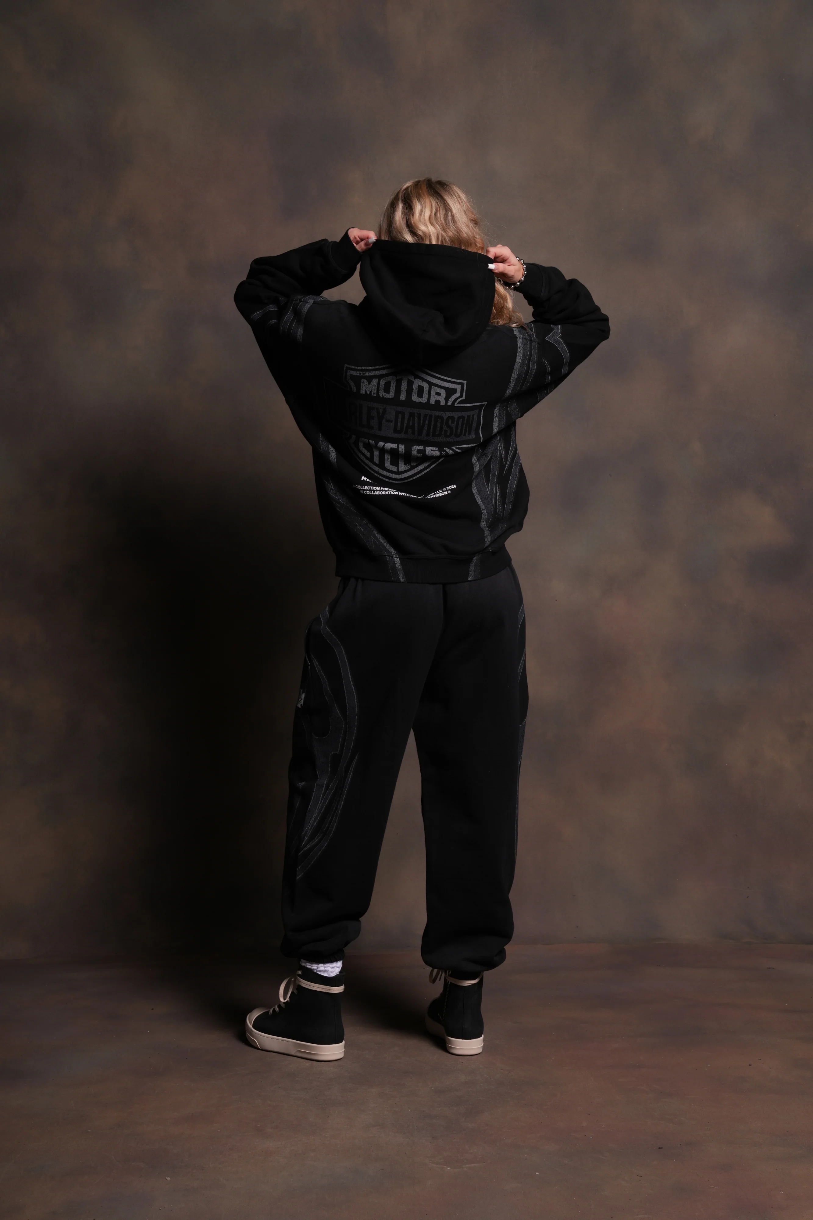 Real Recognize Real Unisex "Pierce" Hoodie in Black Drift Wash - Image 10