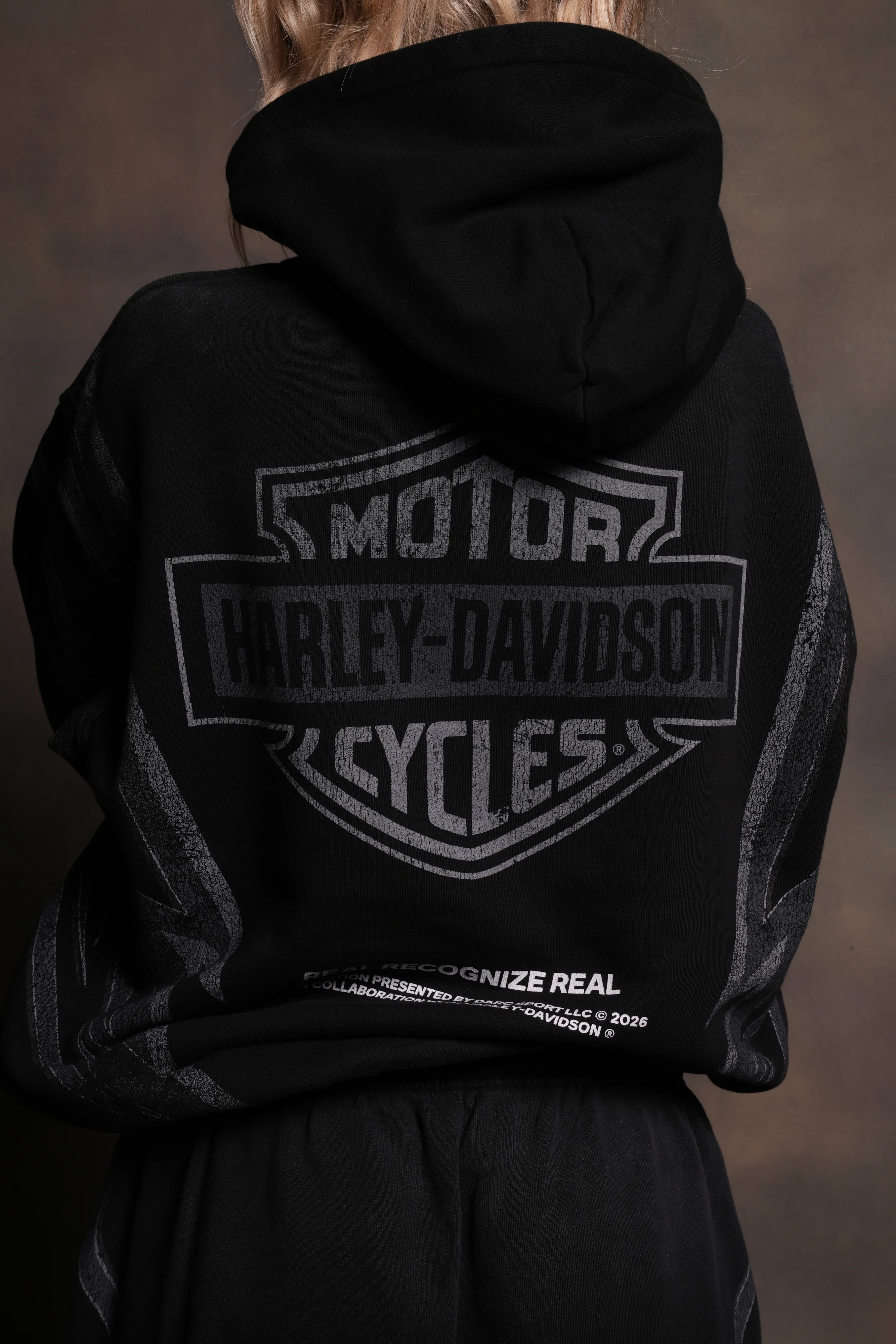 Real Recognize Real Unisex "Pierce" Hoodie in Black Drift Wash - Image 12