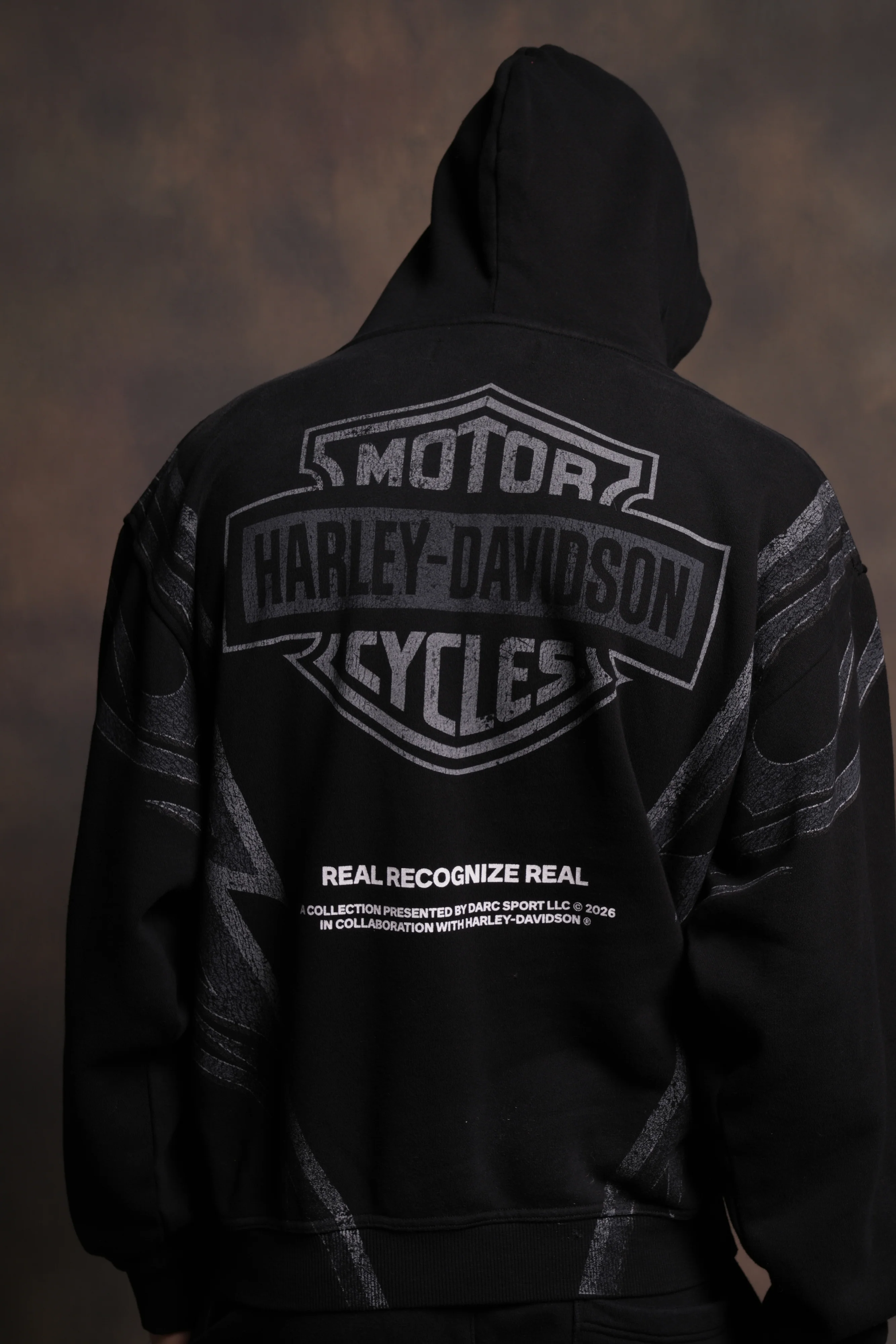 Real Recognize Real Unisex "Pierce" Hoodie in Black Drift Wash - Image 13