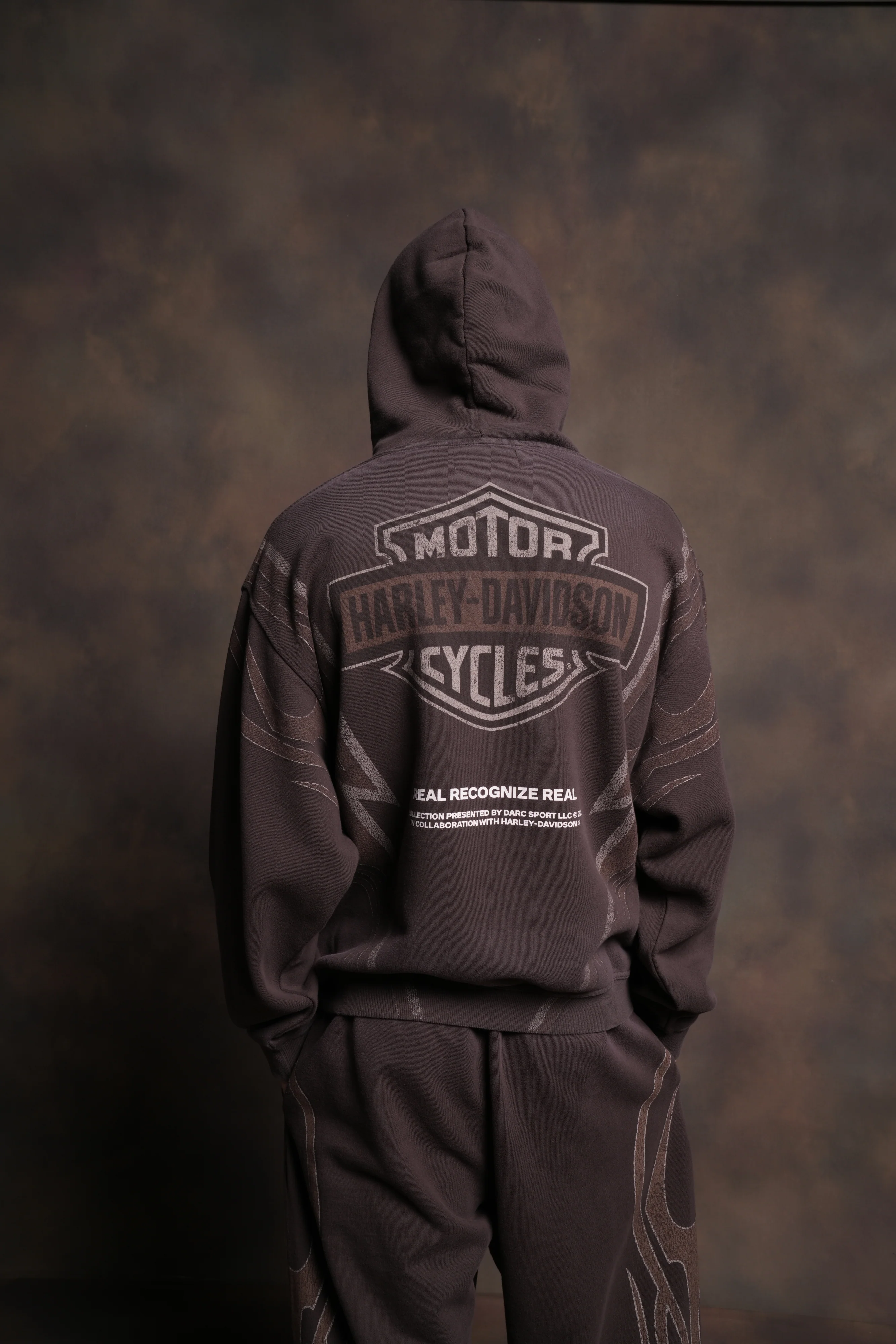 Real Recognize Real Unisex "Pierce" Hoodie in Darc Brown Drift Wash - Image 10