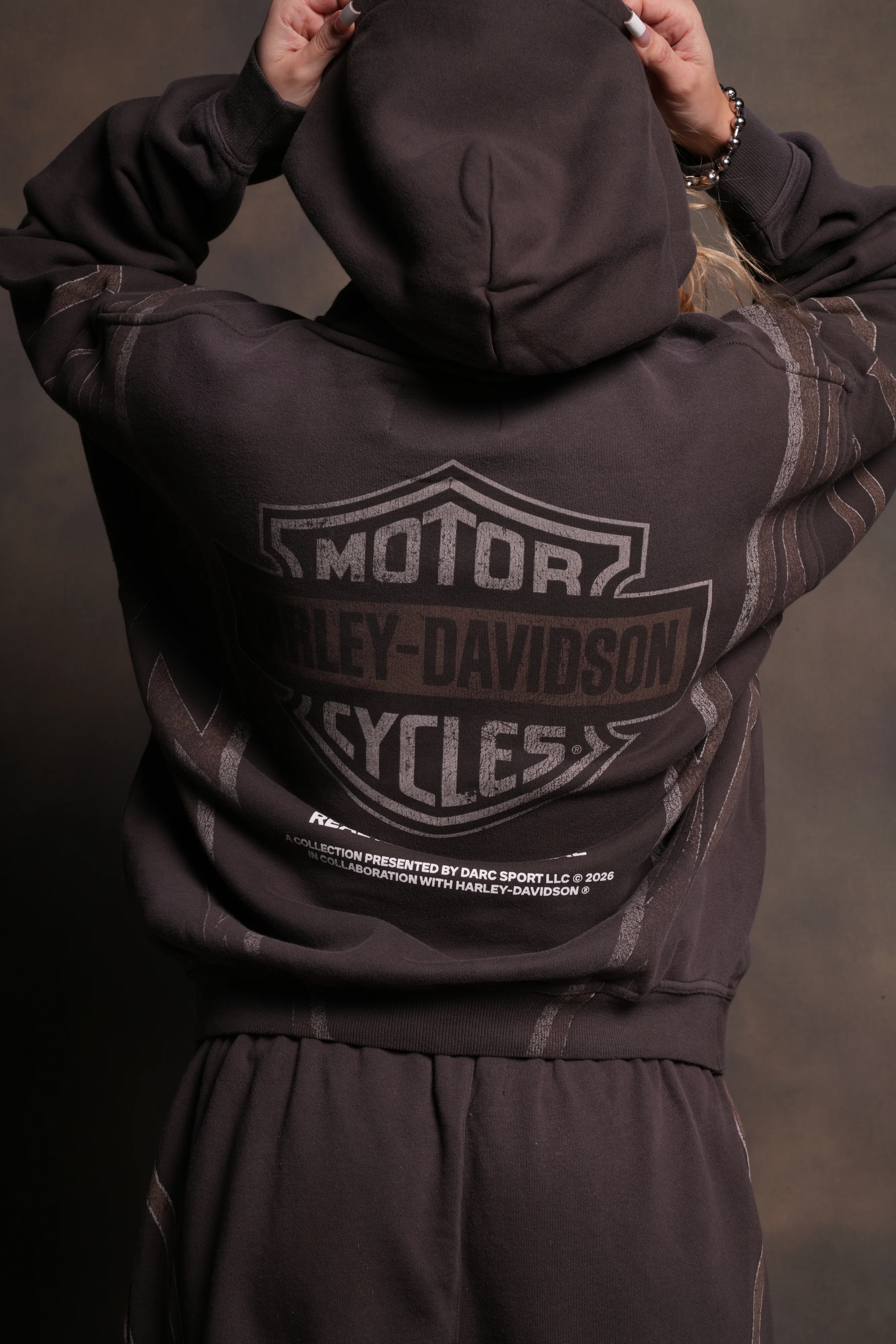 Real Recognize Real Unisex "Pierce" Hoodie in Darc Brown Drift Wash - Image 8