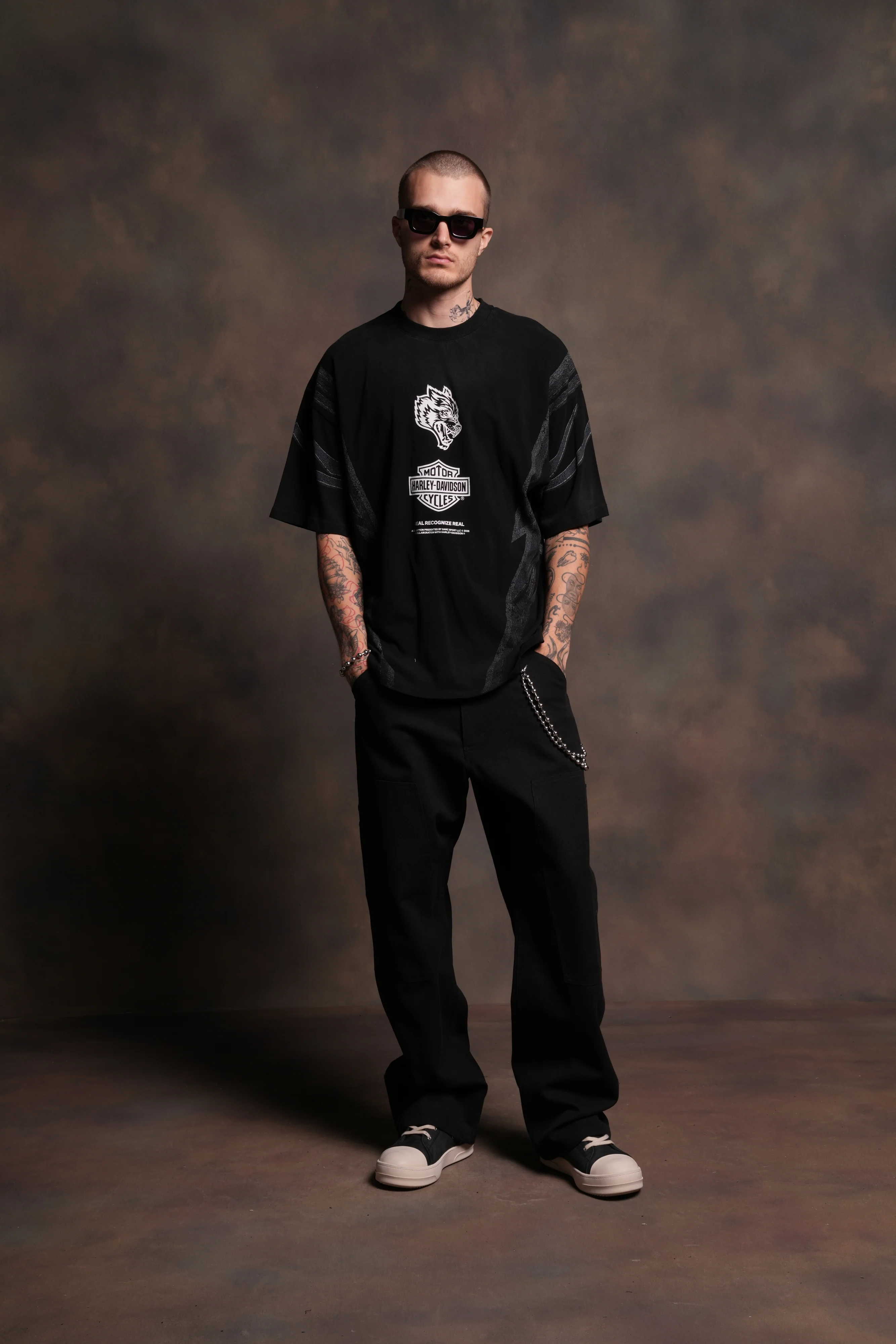 Real Recognize Real Unisex Premium Oversized Tee in Black Drift Wash - Image 5