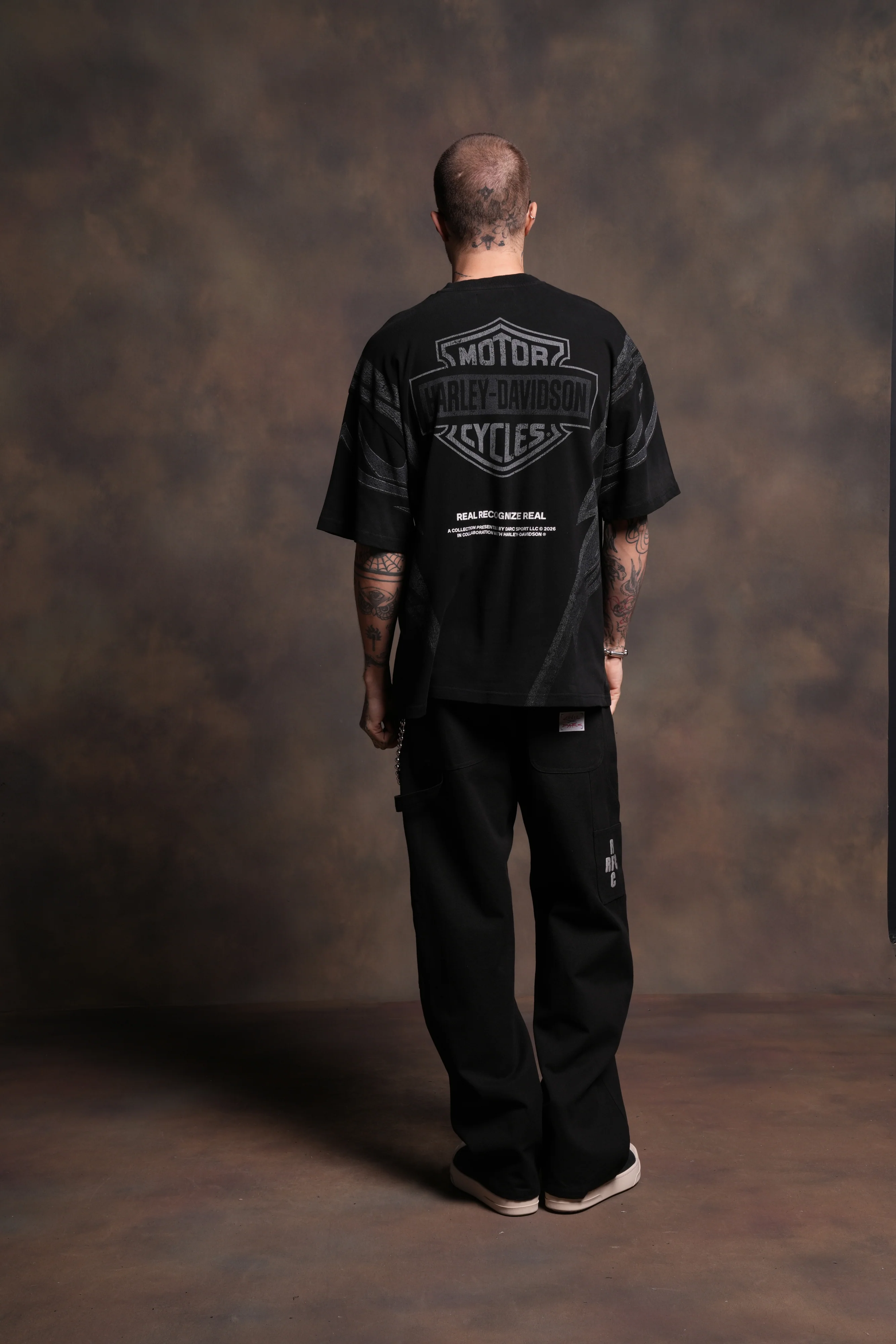 Real Recognize Real Unisex Premium Oversized Tee in Black Drift Wash - Image 6