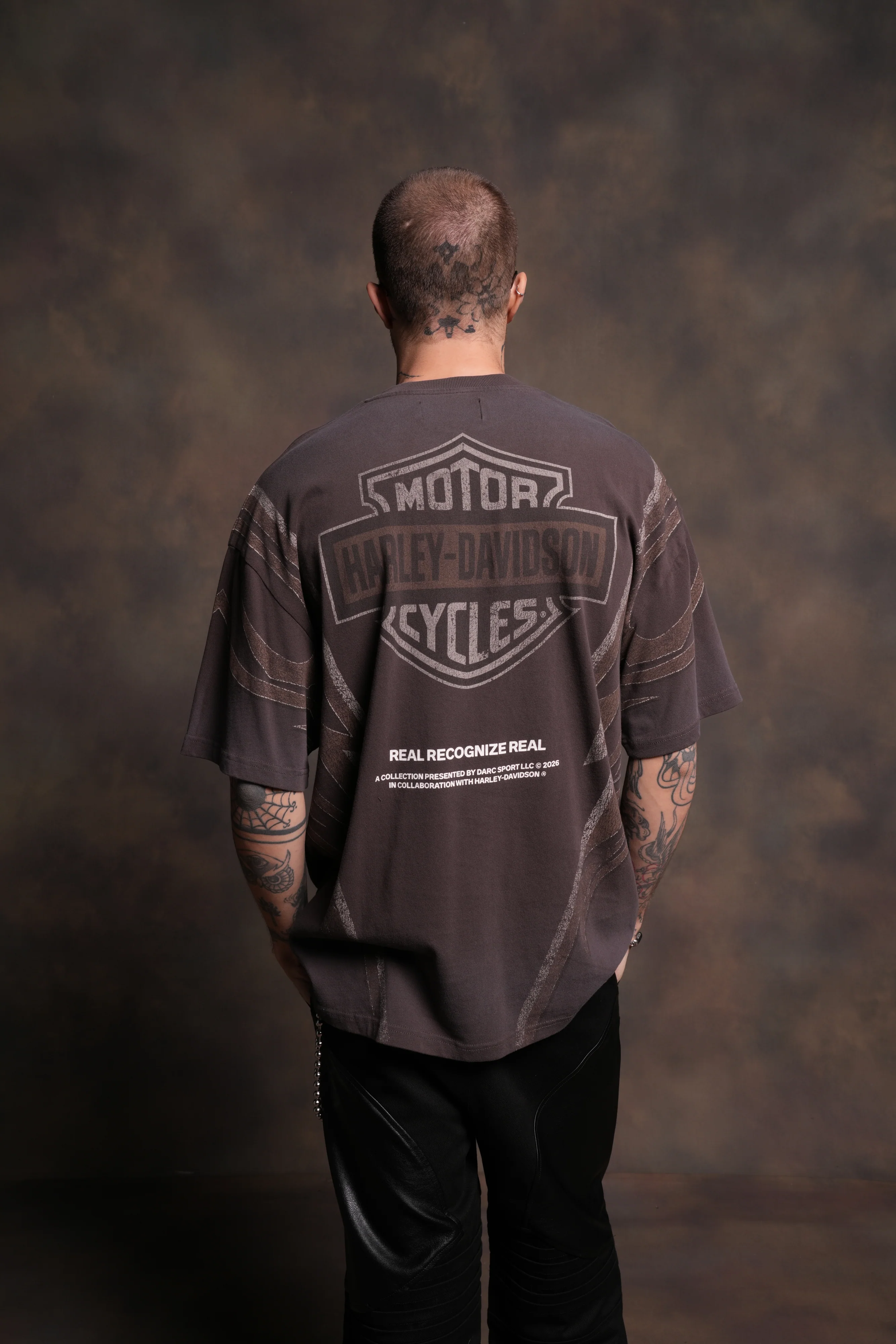 Real Recognize Real Unisex Premium Oversized Tee in Darc Brown Drift Wash - Image 2
