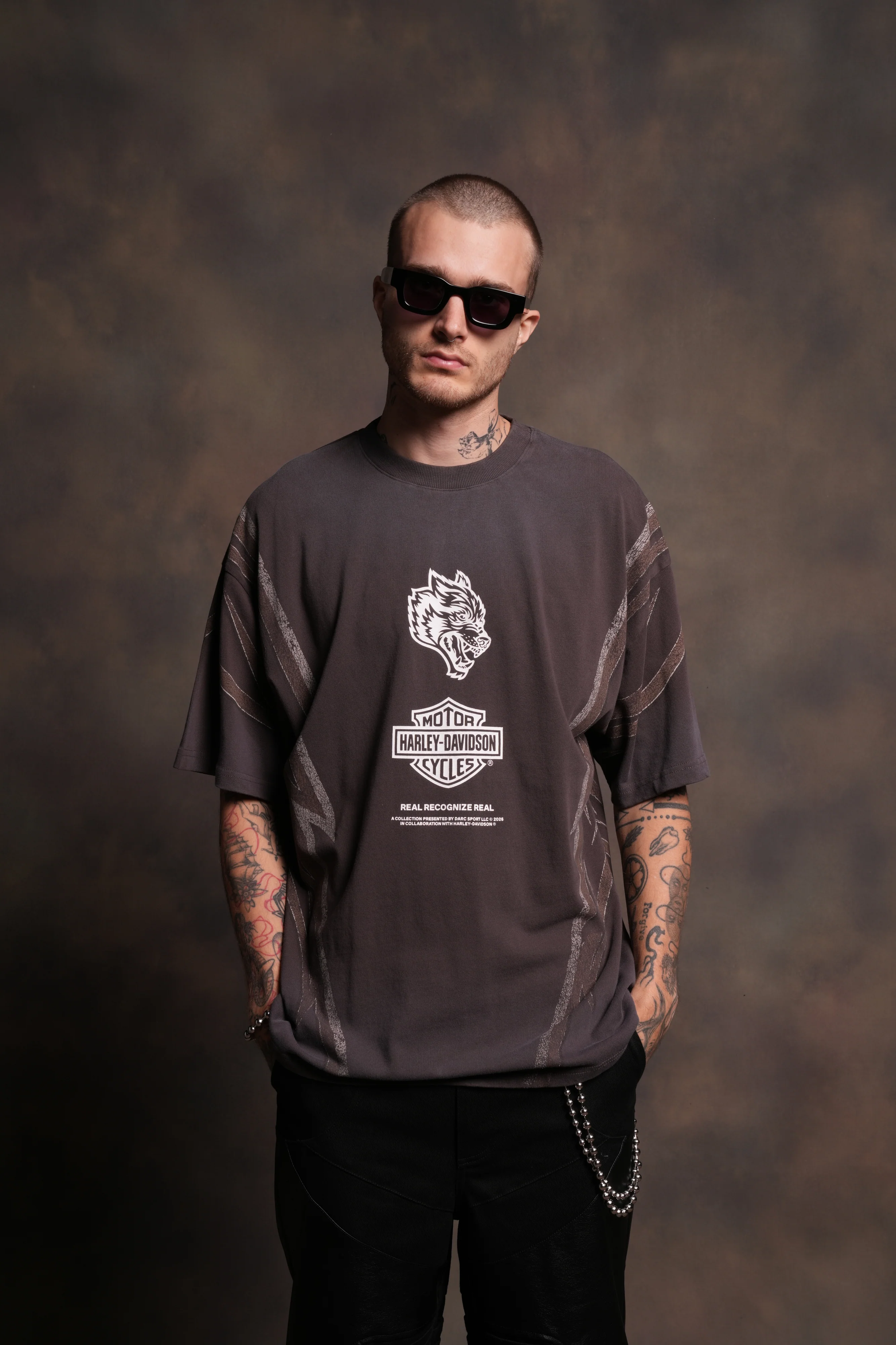 Real Recognize Real Unisex Premium Oversized Tee in Darc Brown Drift Wash - Image 4