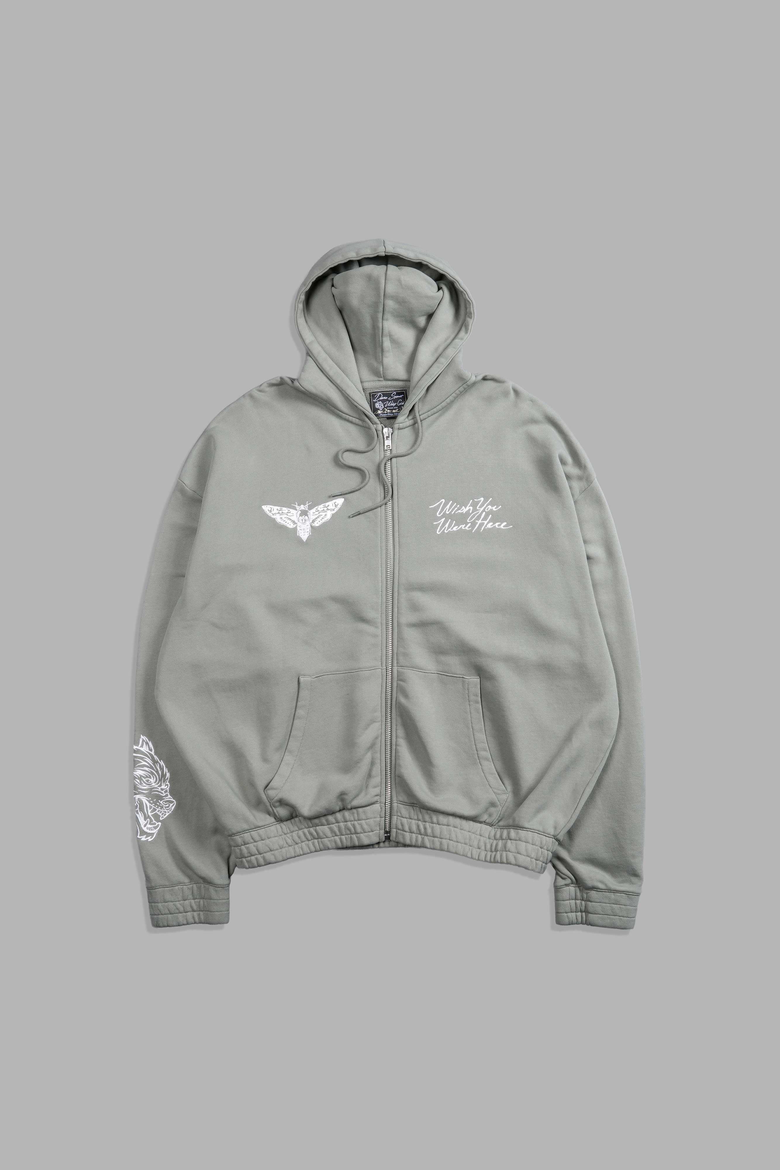 Remember "Vintage Chambers" Zip Hoodie in Owen Green