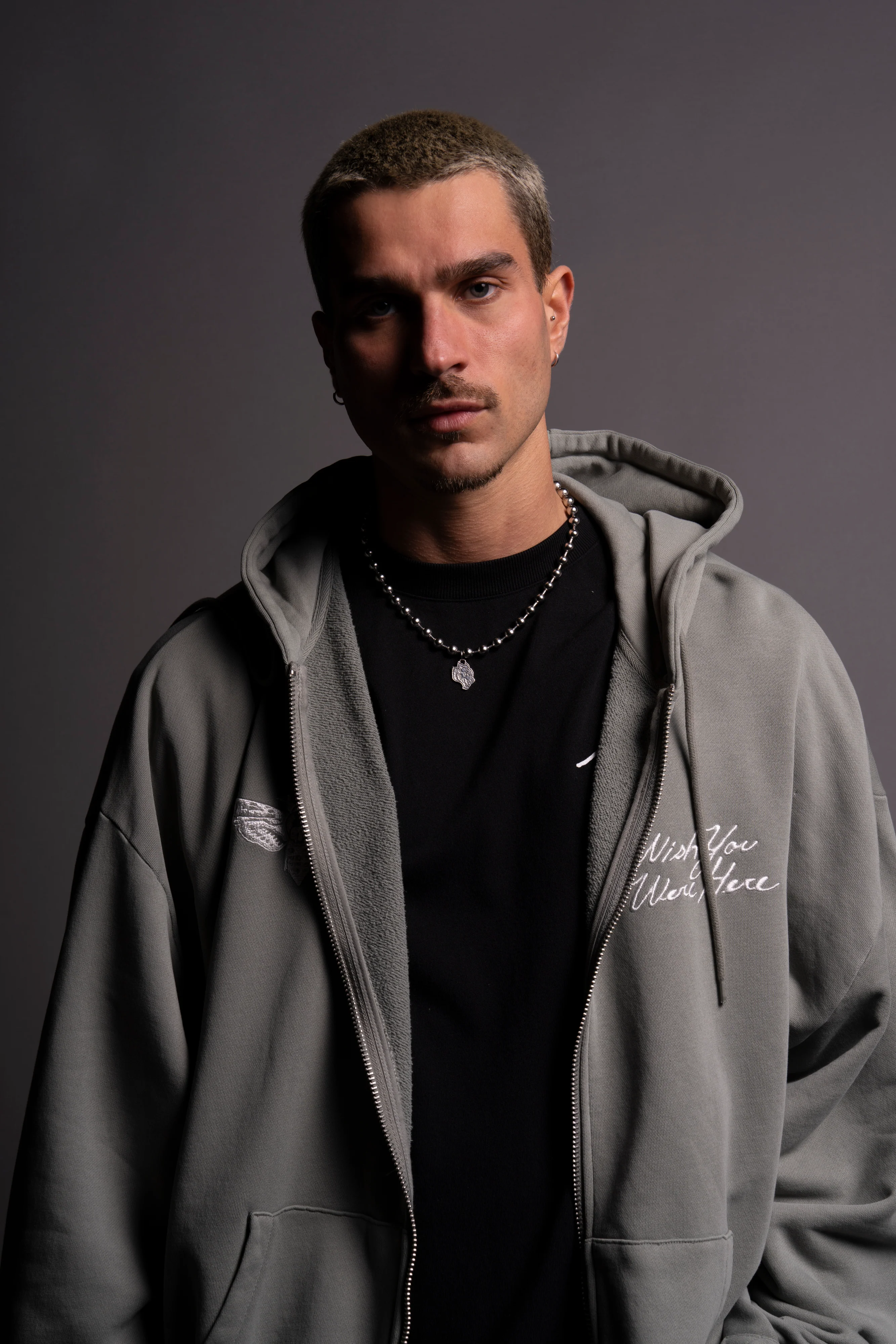 Remember "Vintage Chambers" Zip Hoodie in Owen Green - Image 6