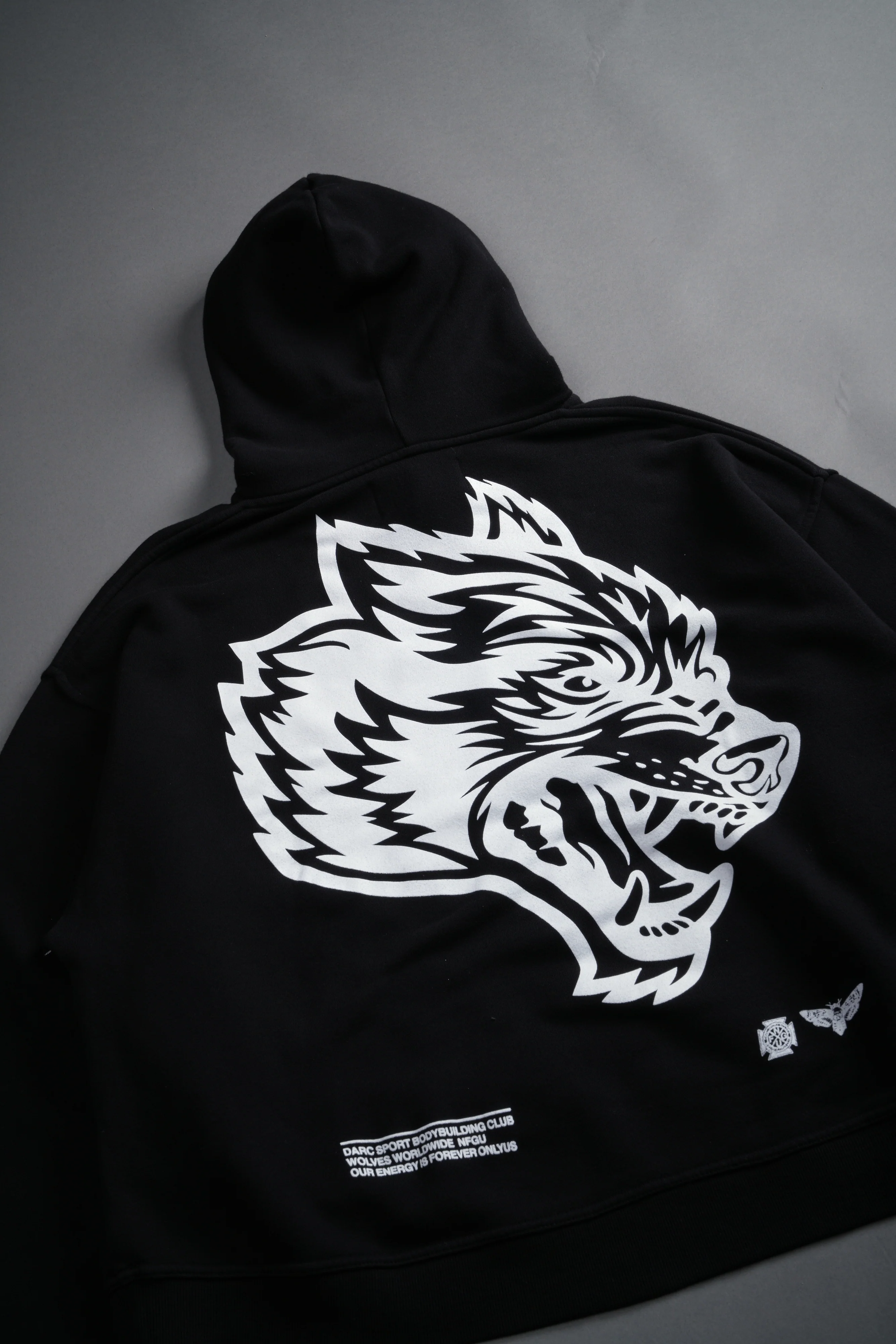 Respect Us "Box Cut" Pierce Hoodie in Black - Image 4