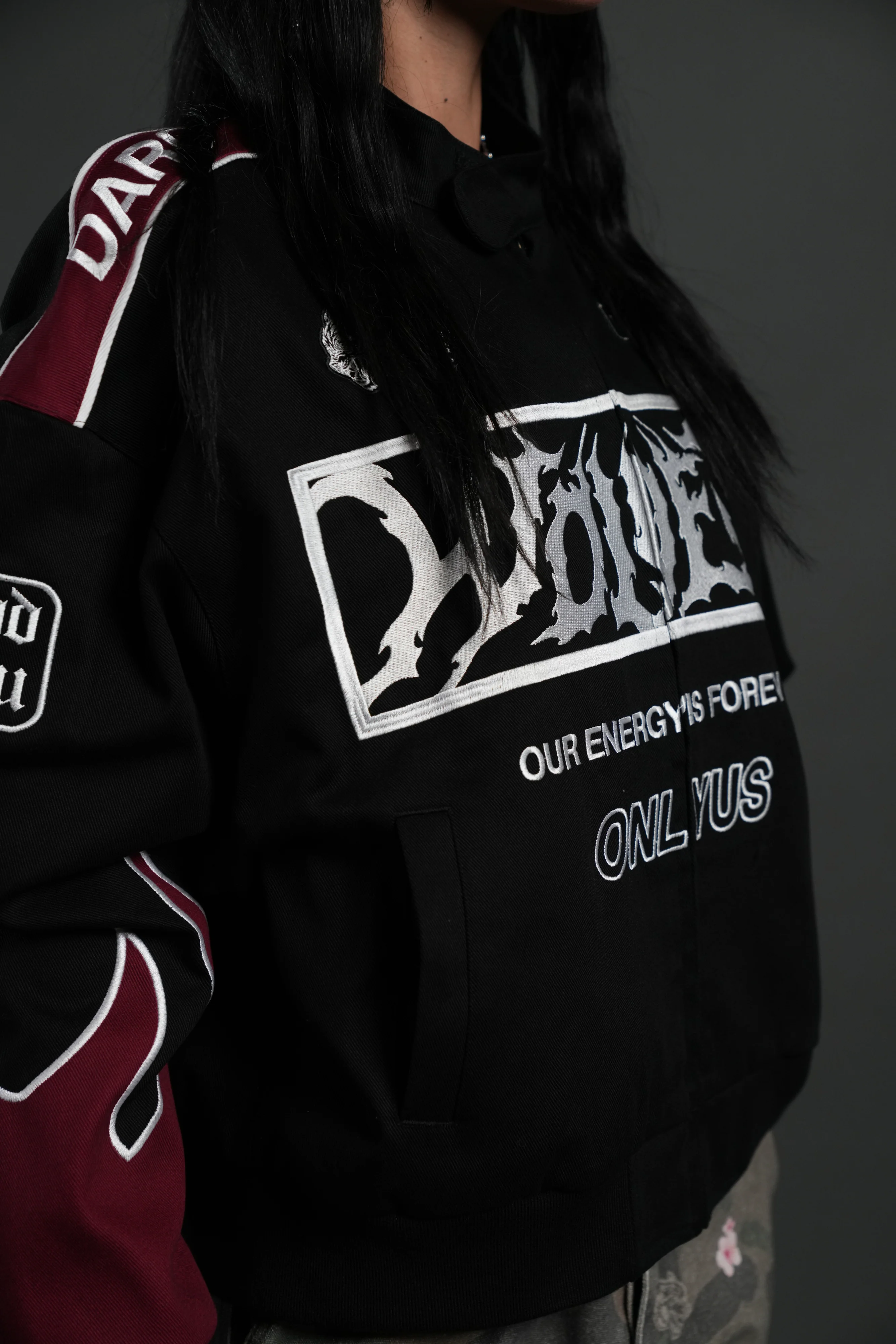 Ride The Fire V2 Gordon Racing Jacket in Black/Oxblood - Image 17