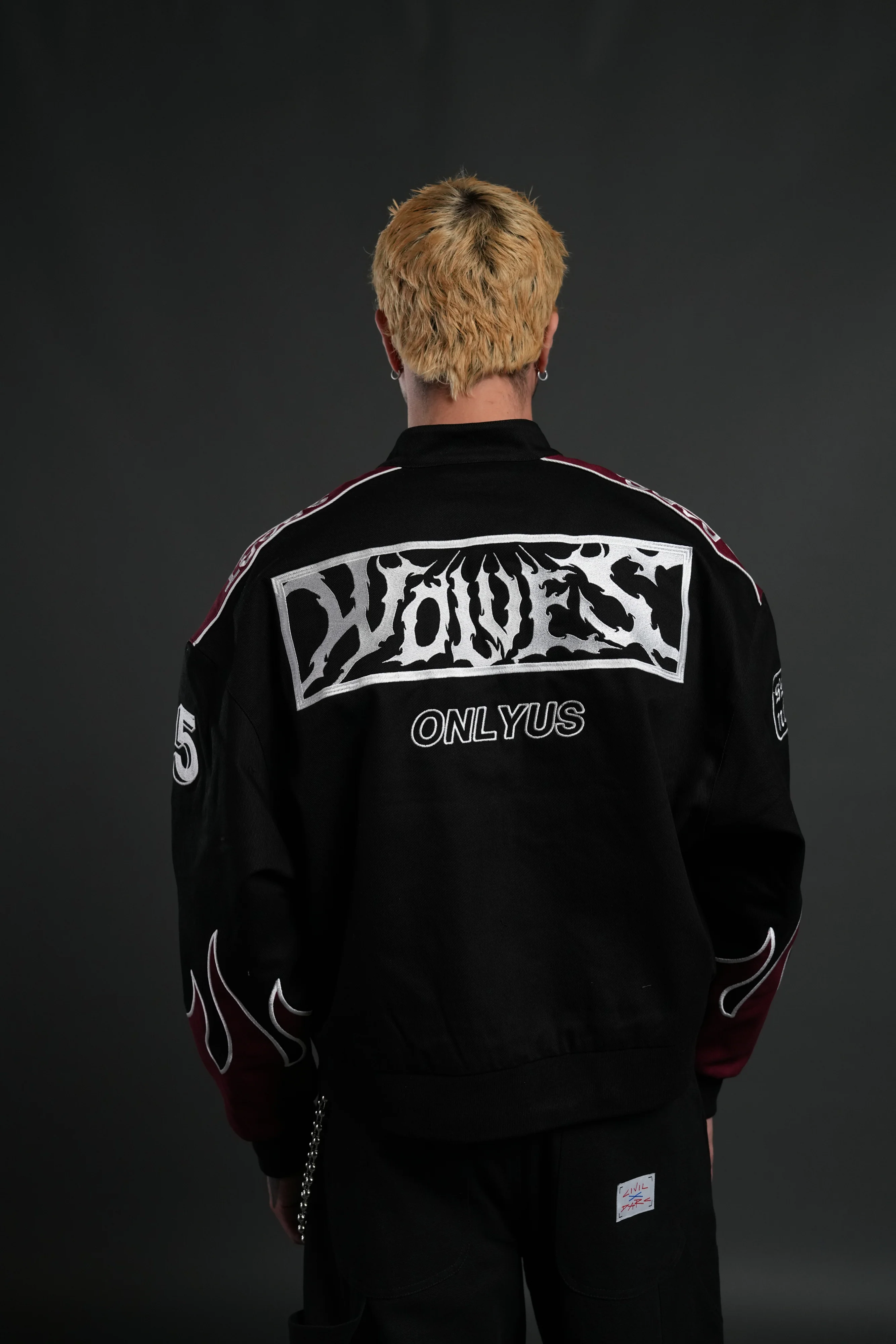 Ride The Fire V2 Gordon Racing Jacket in Black/Oxblood - Image 2