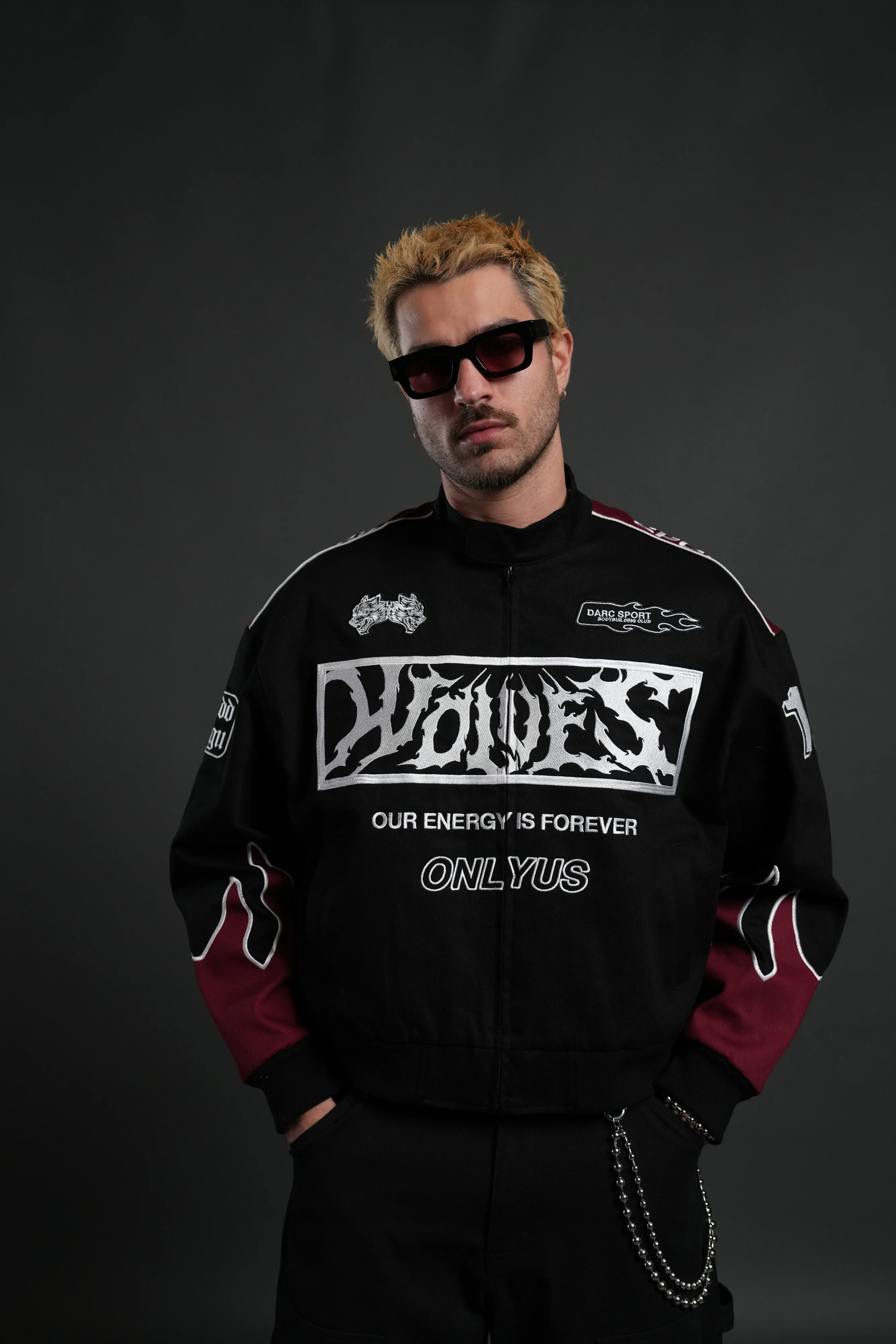 Ride The Fire V2 Gordon Racing Jacket in Black/Oxblood - Image 4
