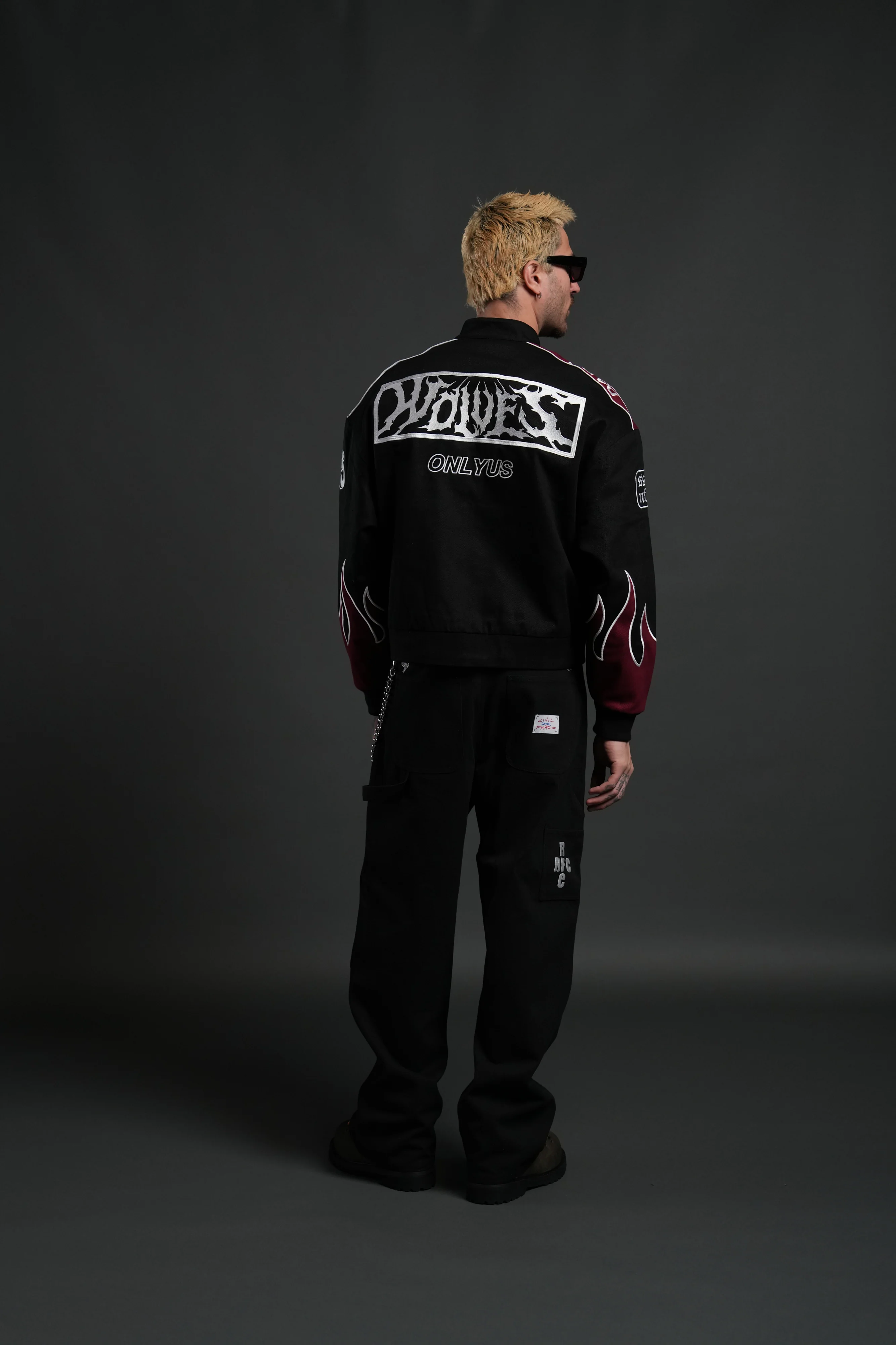 Ride The Fire V2 Gordon Racing Jacket in Black/Oxblood - Image 6