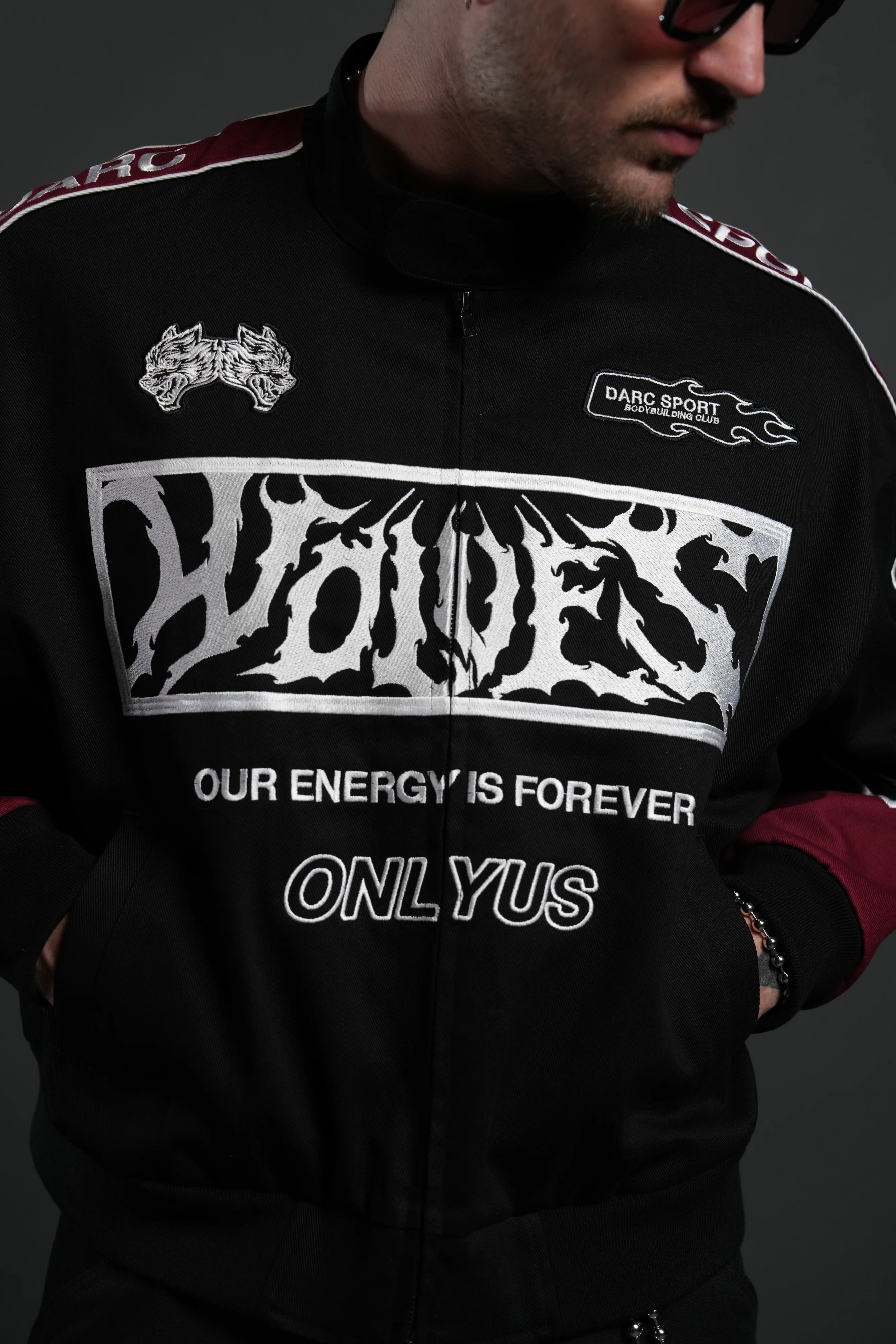 Ride The Fire V2 Gordon Racing Jacket in Black/Oxblood - Image 7