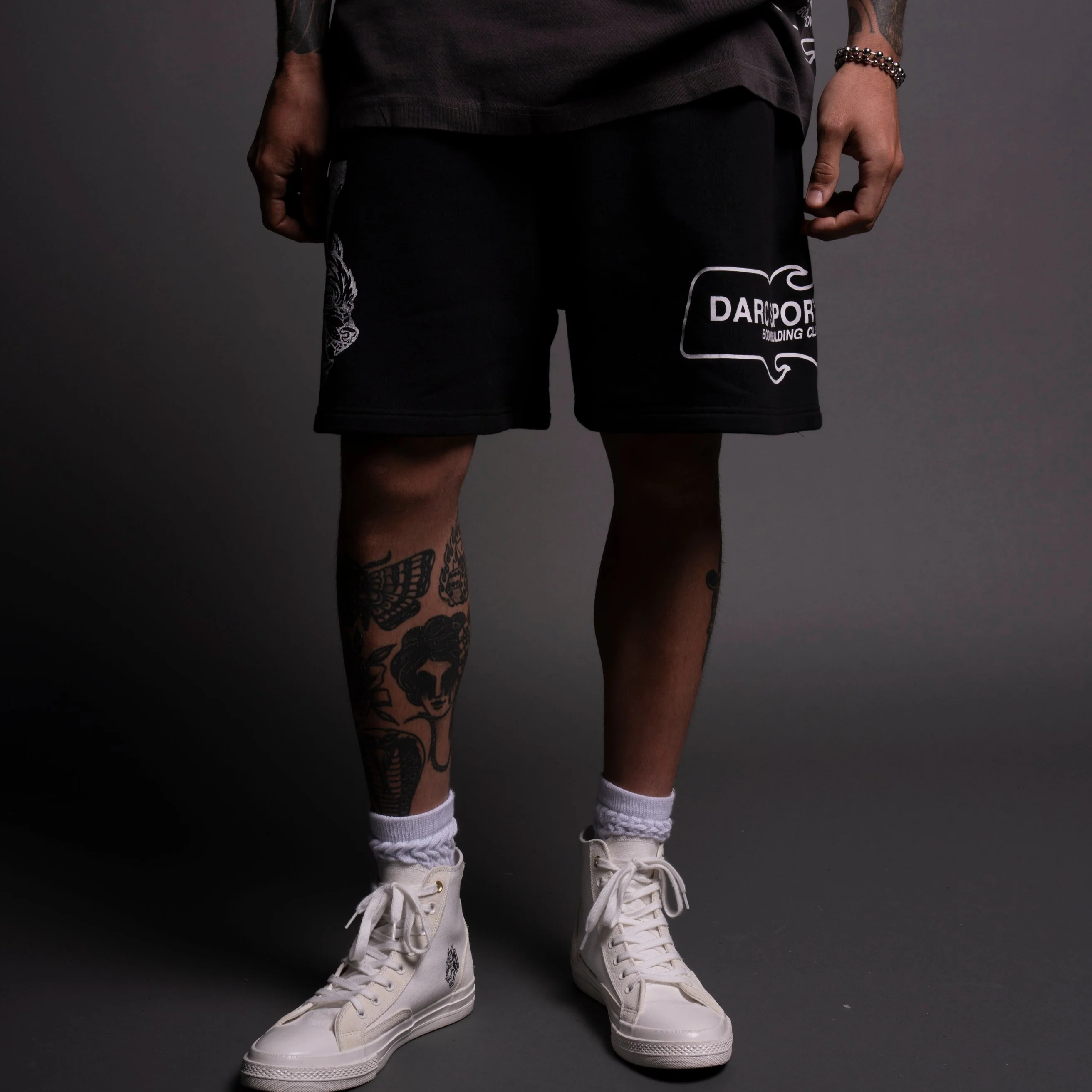 Riders Oversized Post Lounge Sweat Shorts in Black - Image 2